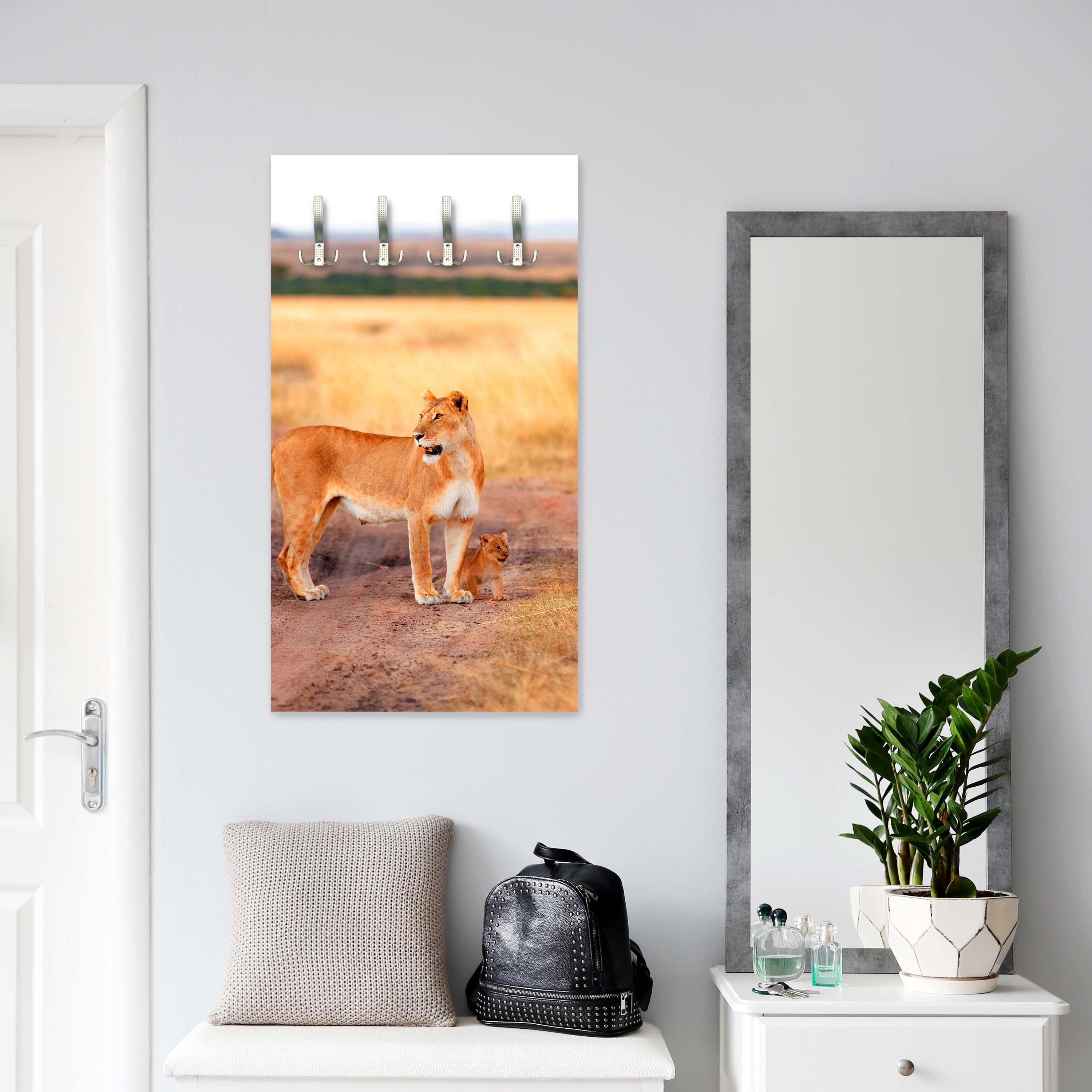 Garderobe Löwe mit einem Jungen, Kenia M1020 entdecken - Bild 6