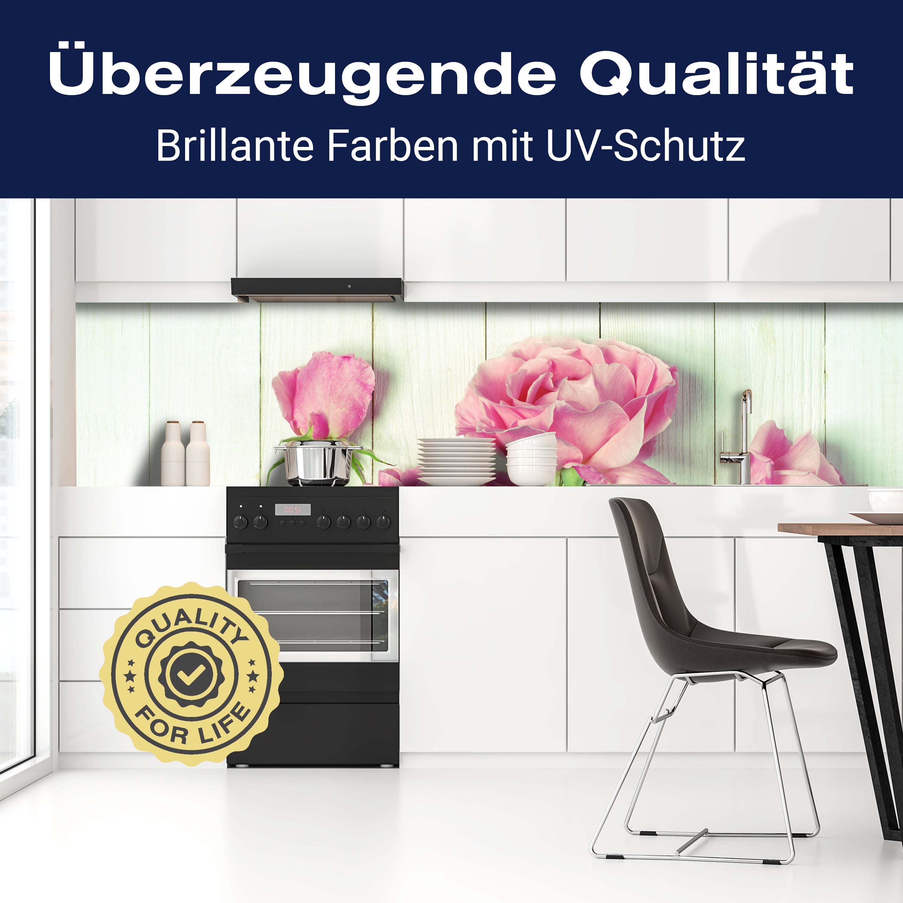 Küchenrückwand Frische Gartenrosen M1021 entdecken - Bild 2 Küchenrückwand Frische Gartenrosen M1021 entdecken - Bild 2