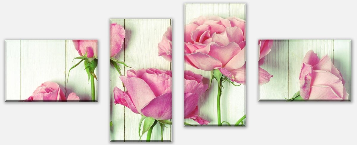 Leinwandbild Mehrteiler Frische Gartenrosen M1021 Leinwandbild Mehrteiler Frische Gartenrosen M1021
