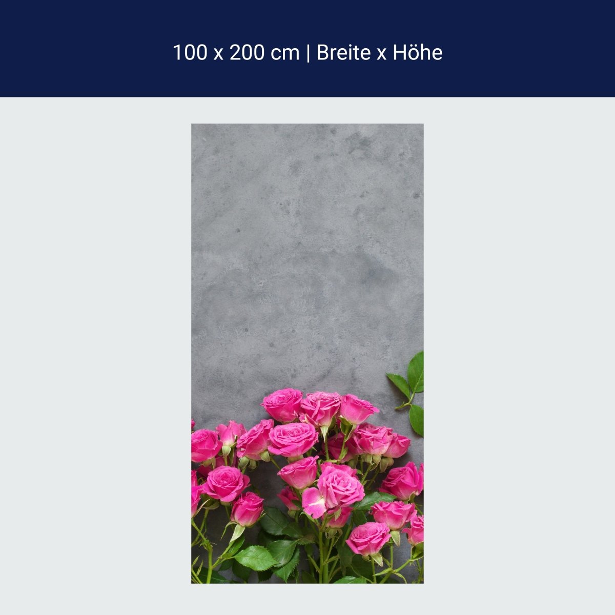 Duschwand Rosa Rosen, Stein M1033