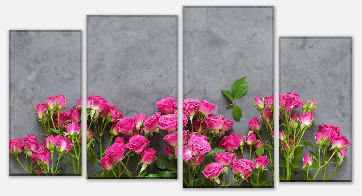 Leinwandbild Mehrteiler Rosa Rosen auf dunkelgrauem Hintergrund M1033 Leinwandbild Mehrteiler Rosa Rosen auf dunkelgrauem Hintergrund M1033