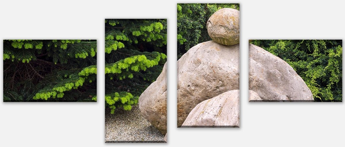 Leinwandbild Mehrteiler Japanischer Zen-Steingarten M1036 Leinwandbild Mehrteiler Japanischer Zen-Steingarten M1036