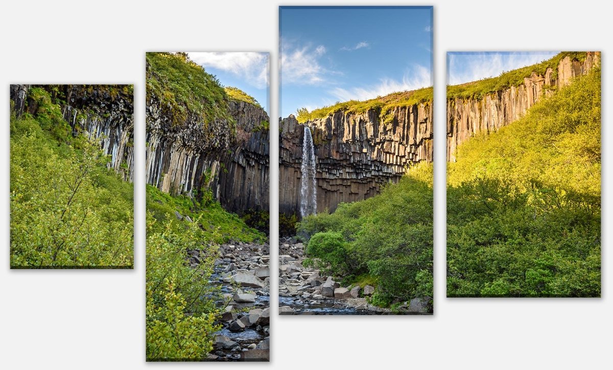 Leinwandbild Mehrteiler Basaltsäulenwasserfall Svartifoss, Island M1041 Leinwandbild Mehrteiler Basaltsäulenwasserfall Svartifoss, Island M1041