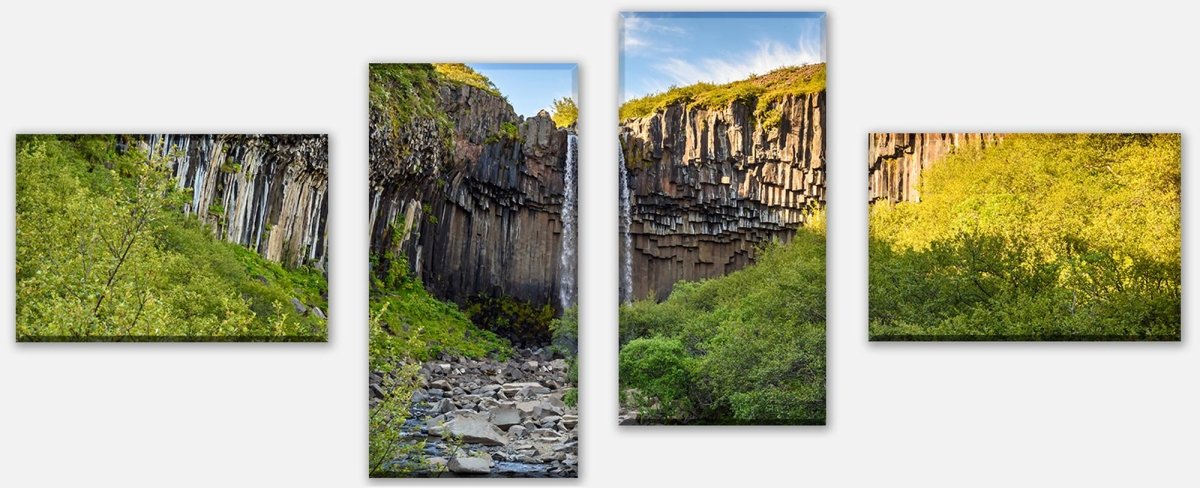 Leinwandbild Mehrteiler Basaltsäulenwasserfall Svartifoss, Island M1041 Leinwandbild Mehrteiler Basaltsäulenwasserfall Svartifoss, Island M1041