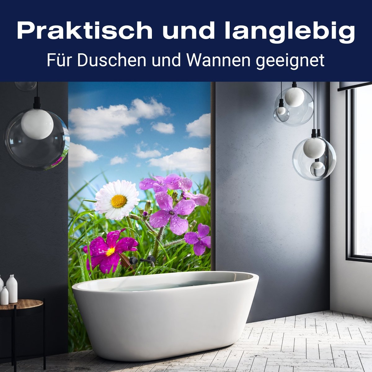 Duschwand Blühende Wiese M1044 entdecken - Bild 3 Duschwand Blühende Wiese M1044 entdecken - Bild 3