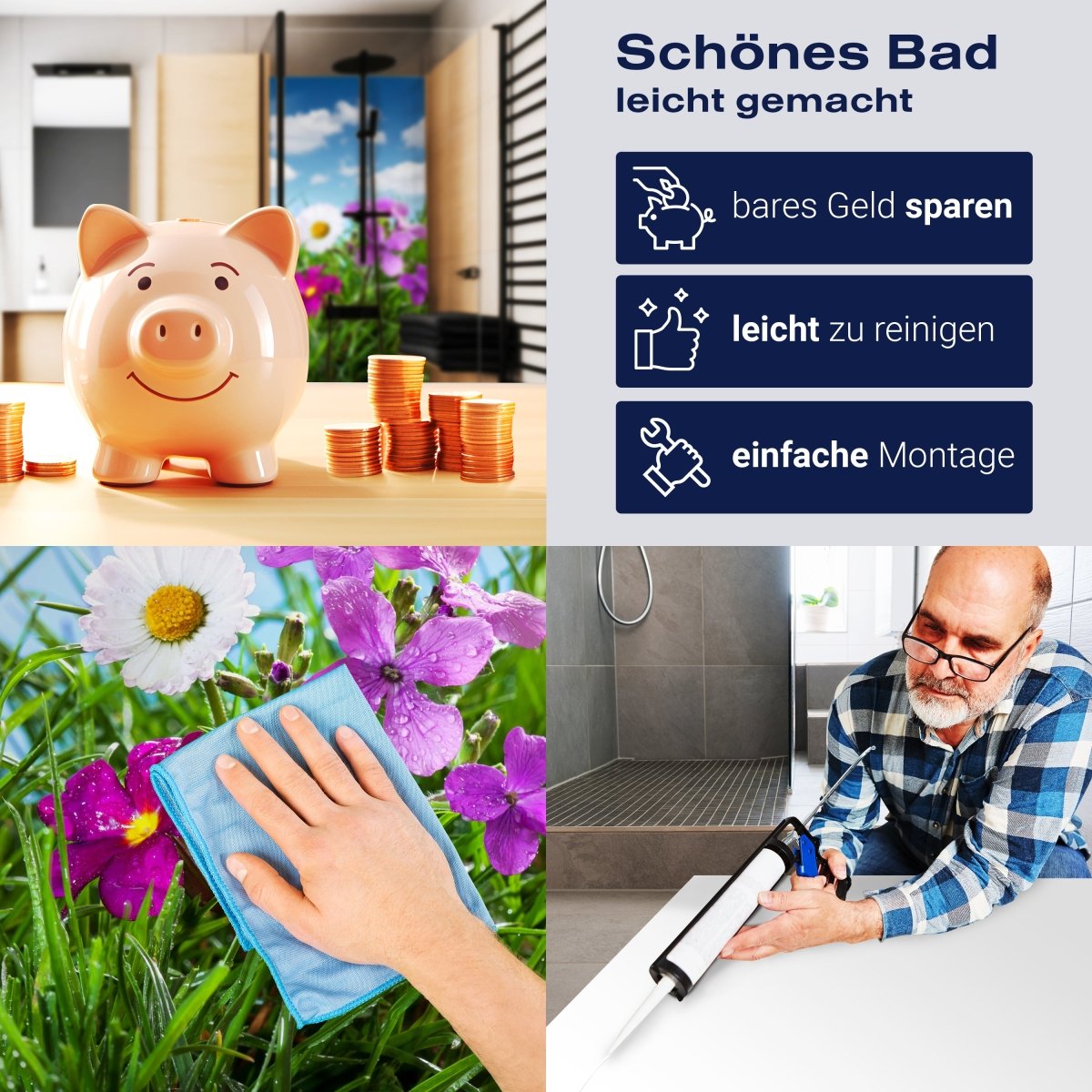 Duschwand Blühende Wiese M1044 entdecken - Bild 7 Duschwand Blühende Wiese M1044 entdecken - Bild 7