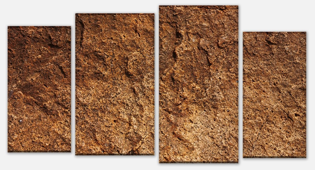 Leinwandbild Mehrteiler Stein gelb-rote Farbe M1054 Leinwandbild Mehrteiler Stein gelb-rote Farbe M1054