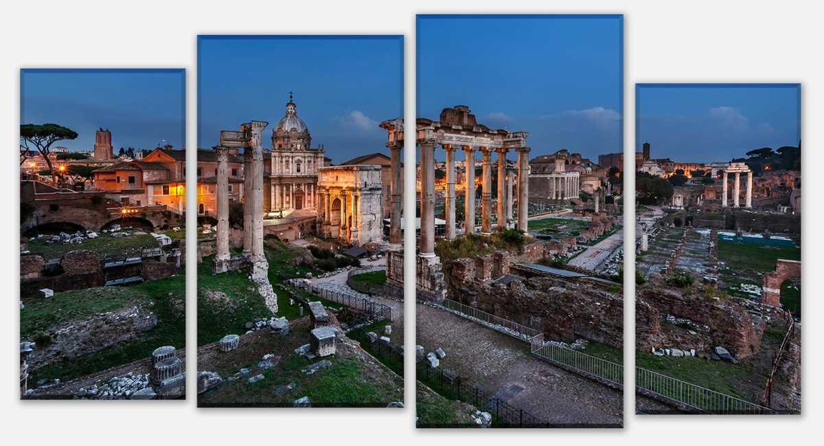 Leinwandbild Mehrteiler Panorama des römischen Forums M1056
