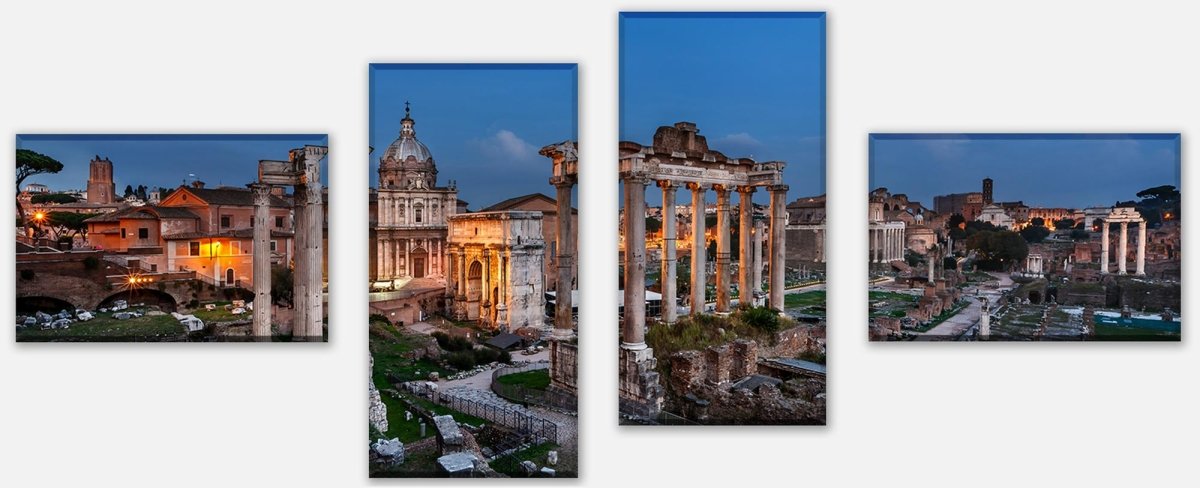 Leinwandbild Mehrteiler Panorama des römischen Forums M1056