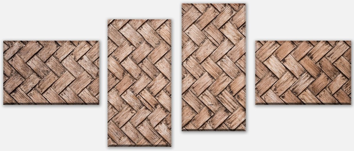 Leinwandbild Mehrteiler Gewebtes Holz M1062 Leinwandbild Mehrteiler Gewebtes Holz M1062