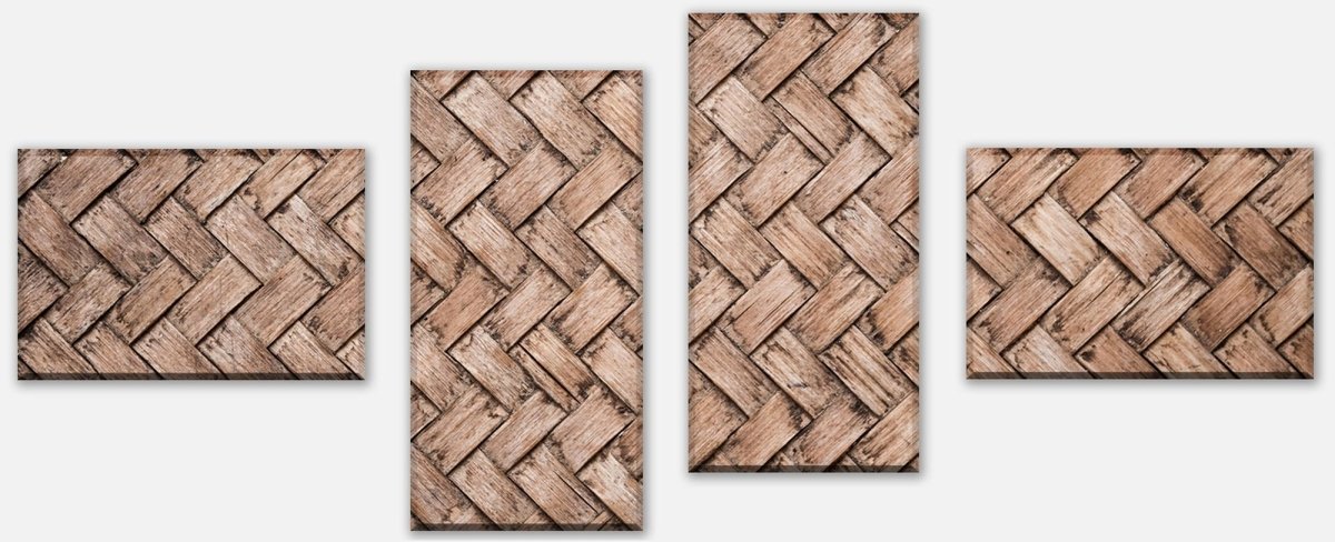 Leinwandbild Mehrteiler Gewebtes Holz M1062 Leinwandbild Mehrteiler Gewebtes Holz M1062