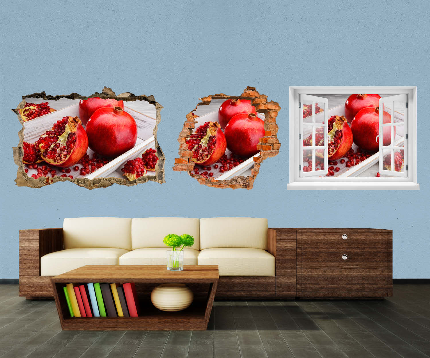 3D-Wandtattoo Rote Granatapfelfrüchte entdecken - Wandsticker M1063 - Bild 1