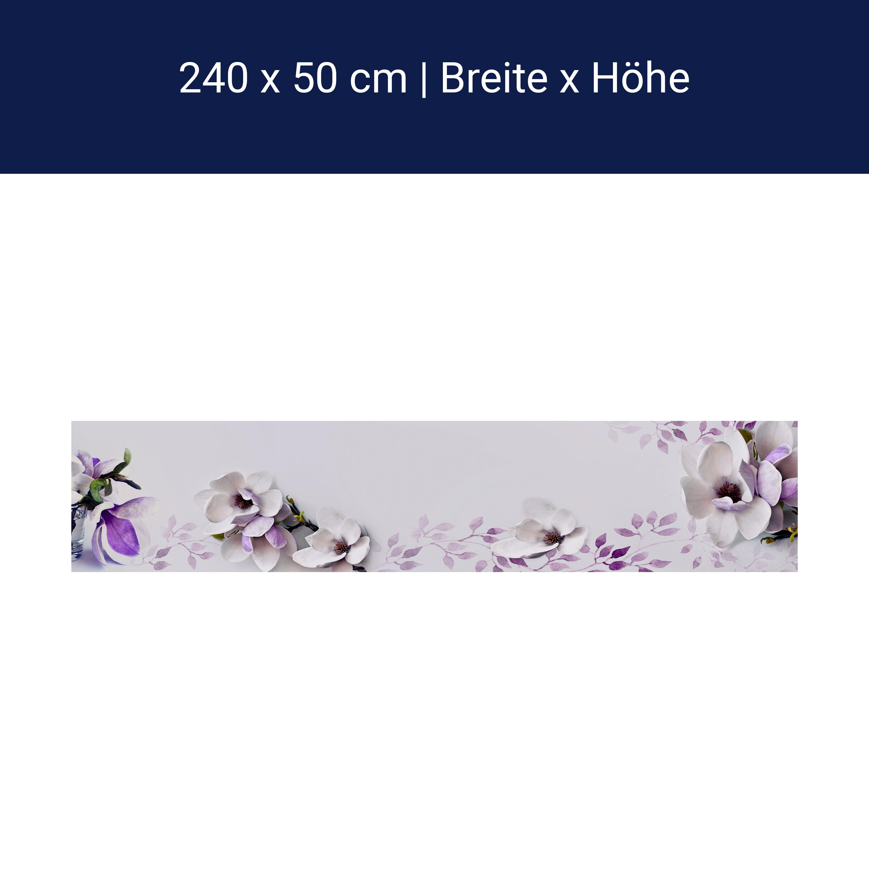 Küchenrückwand Blumen Violett Glas M1069