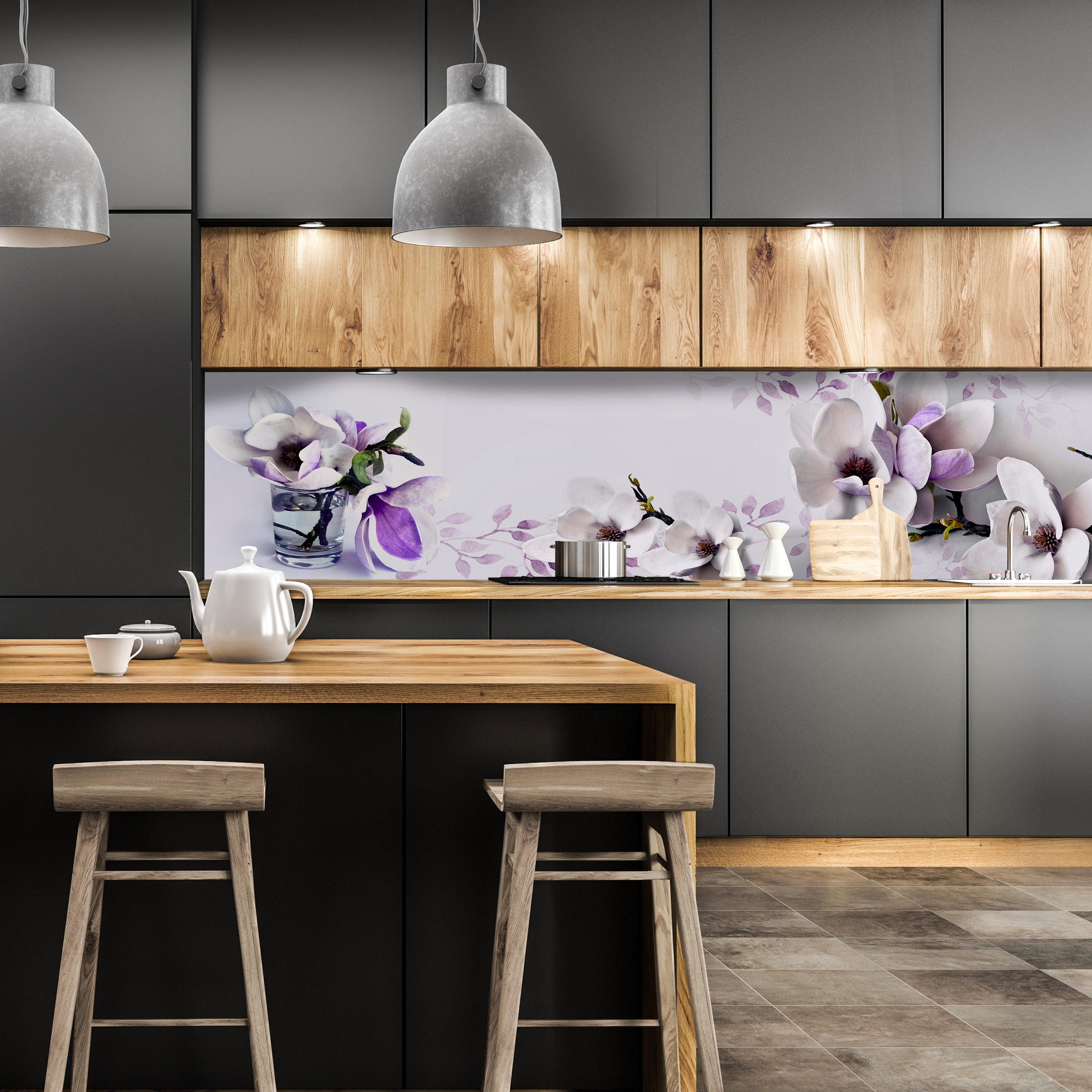 Küchenrückwand Blumen Violett Glas M1069 entdecken - Bild 1 Küchenrückwand Blumen Violett Glas M1069 entdecken - Bild 1
