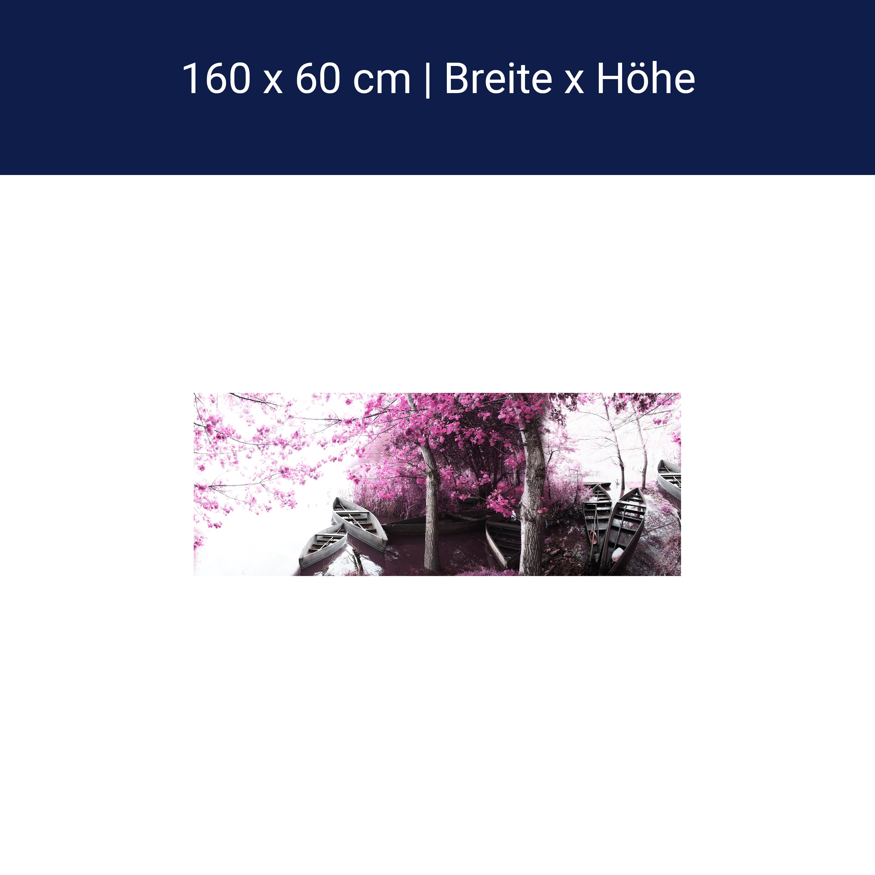 Küchenrückwand Wald rosa Blättern Boote See Ufer M1073 Küchenrückwand Wald rosa Blättern Boote See Ufer M1073