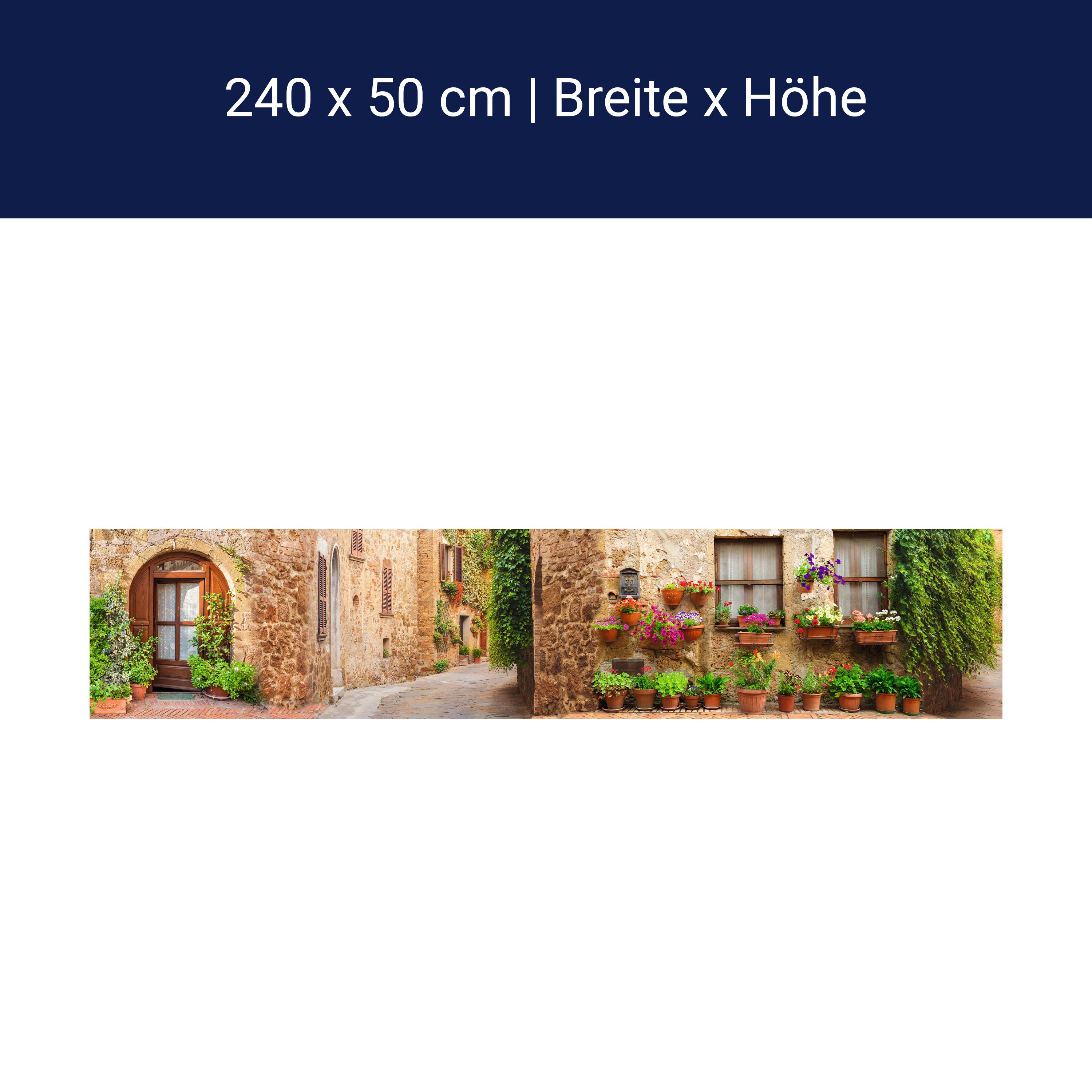 Küchenrückwand Straße Dorf Töpfe Pflanzen Blumen M1074 Küchenrückwand Straße Dorf Töpfe Pflanzen Blumen M1074