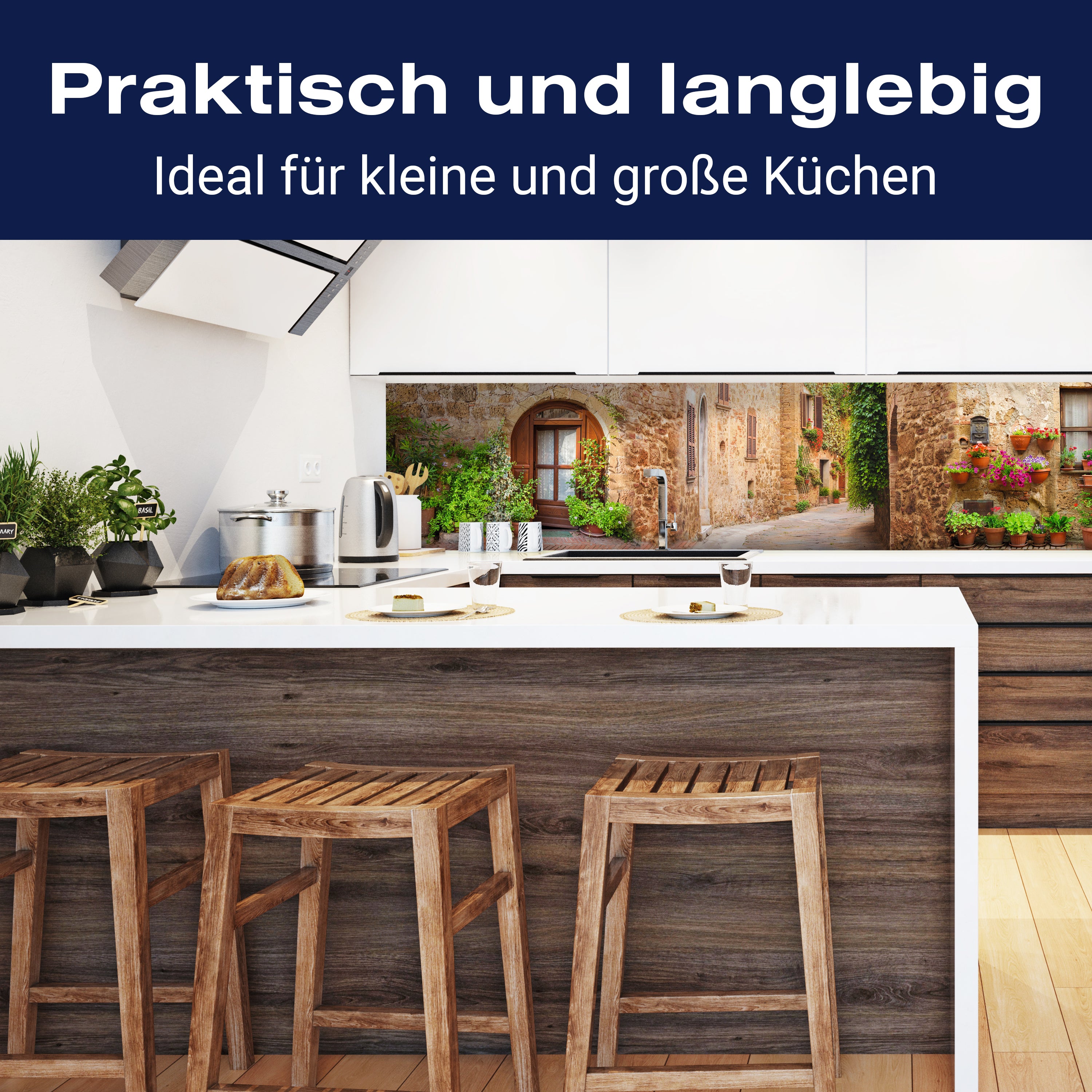 Küchenrückwand Straße Dorf Töpfe Pflanzen Blumen M1074 entdecken - Bild 3 Küchenrückwand Straße Dorf Töpfe Pflanzen Blumen M1074 entdecken - Bild 3