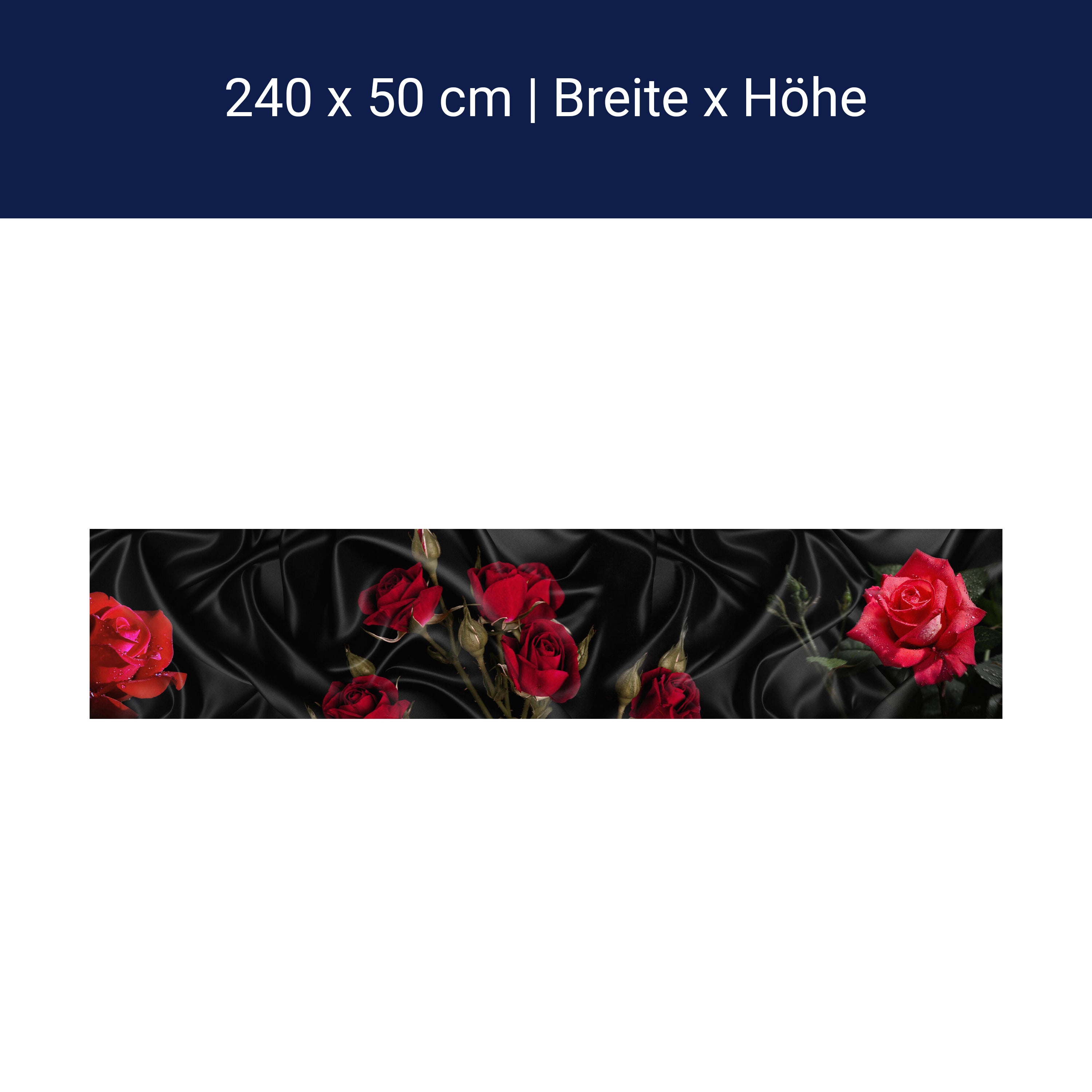 Küchenrückwand Rosen Rot Schwarz Tuch Seide M1078 Küchenrückwand Rosen Rot Schwarz Tuch Seide M1078
