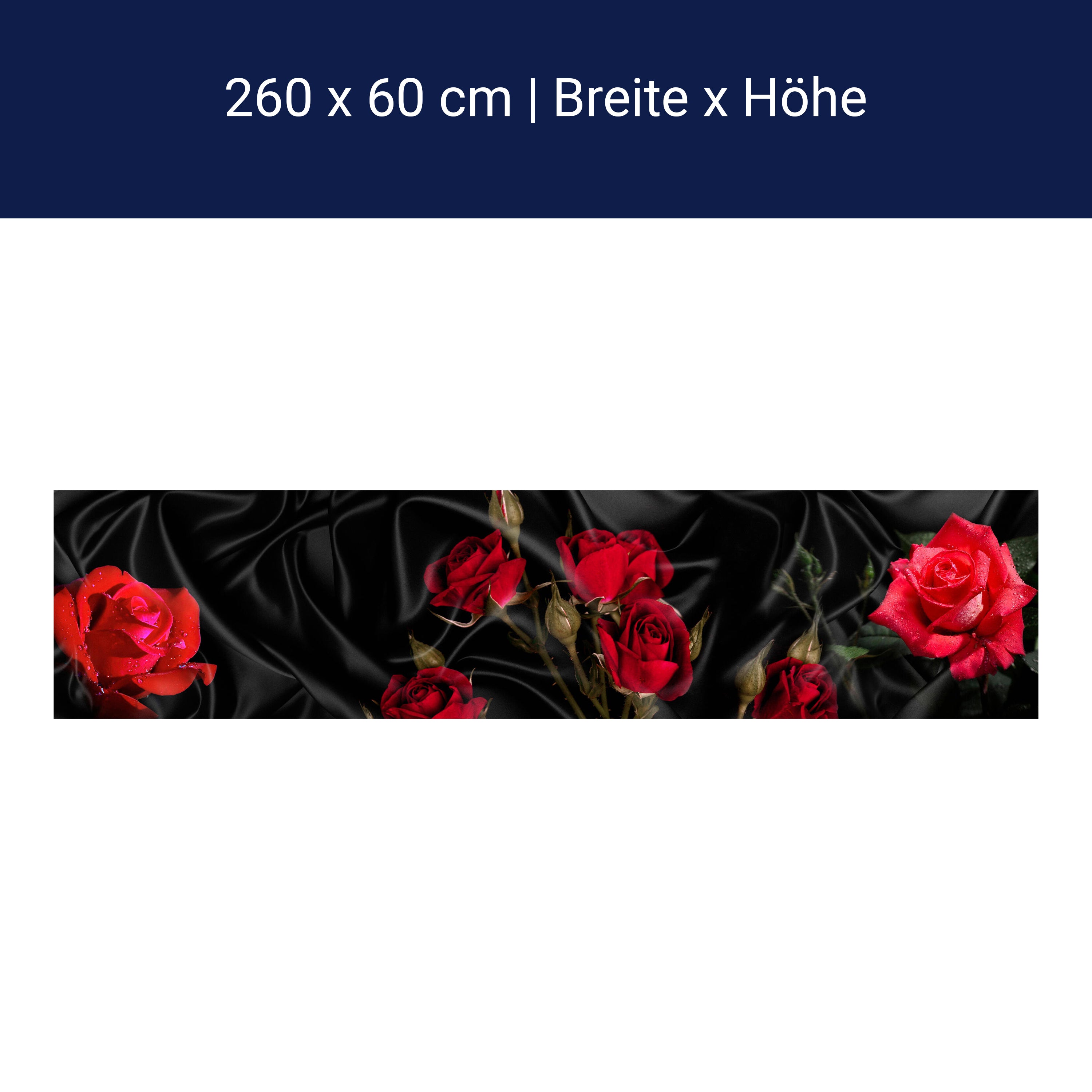 Küchenrückwand Rosen Rot Schwarz Tuch Seide M1078 Küchenrückwand Rosen Rot Schwarz Tuch Seide M1078