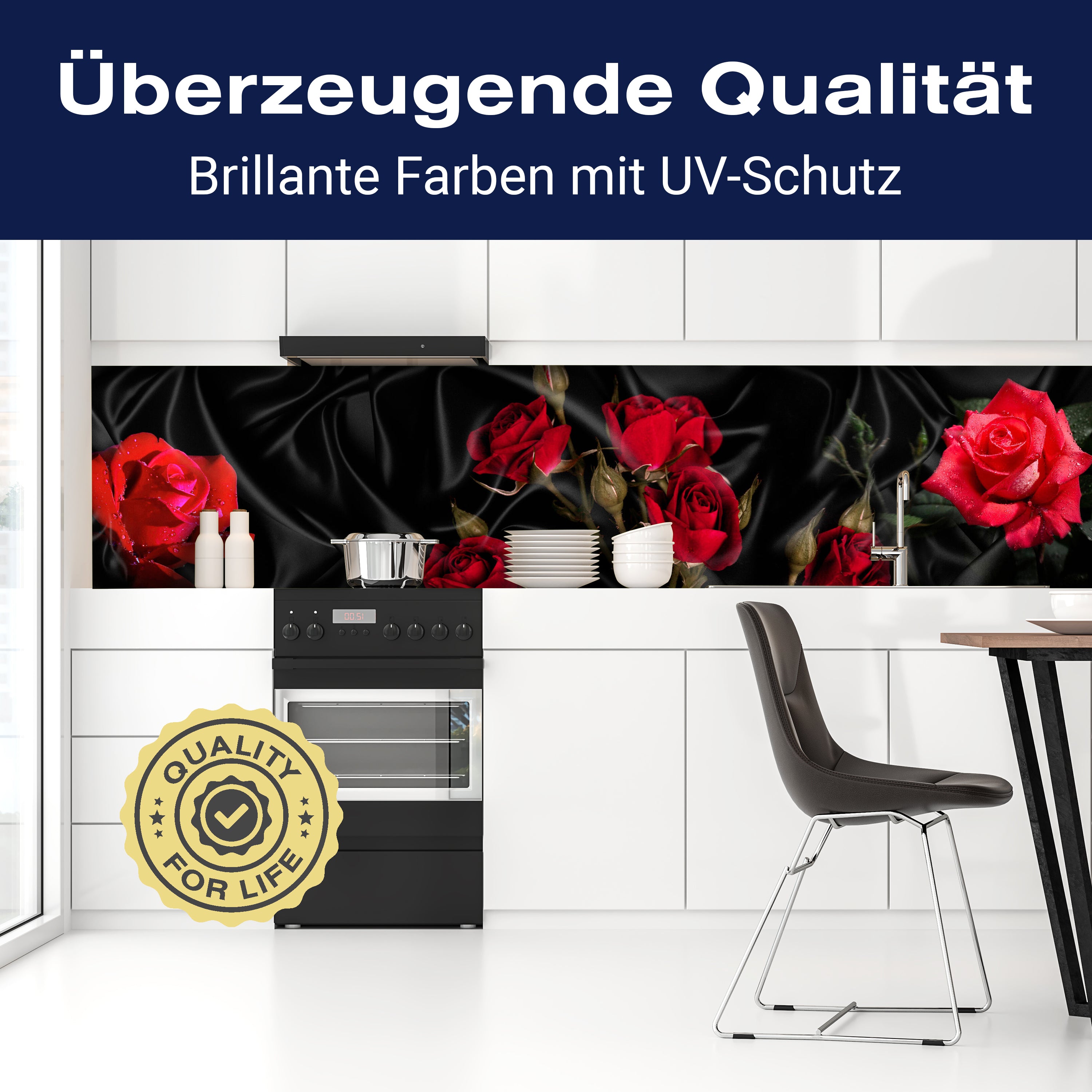 Küchenrückwand Rosen Rot Schwarz Tuch Seide M1078 entdecken - Bild 2 Küchenrückwand Rosen Rot Schwarz Tuch Seide M1078 entdecken - Bild 2