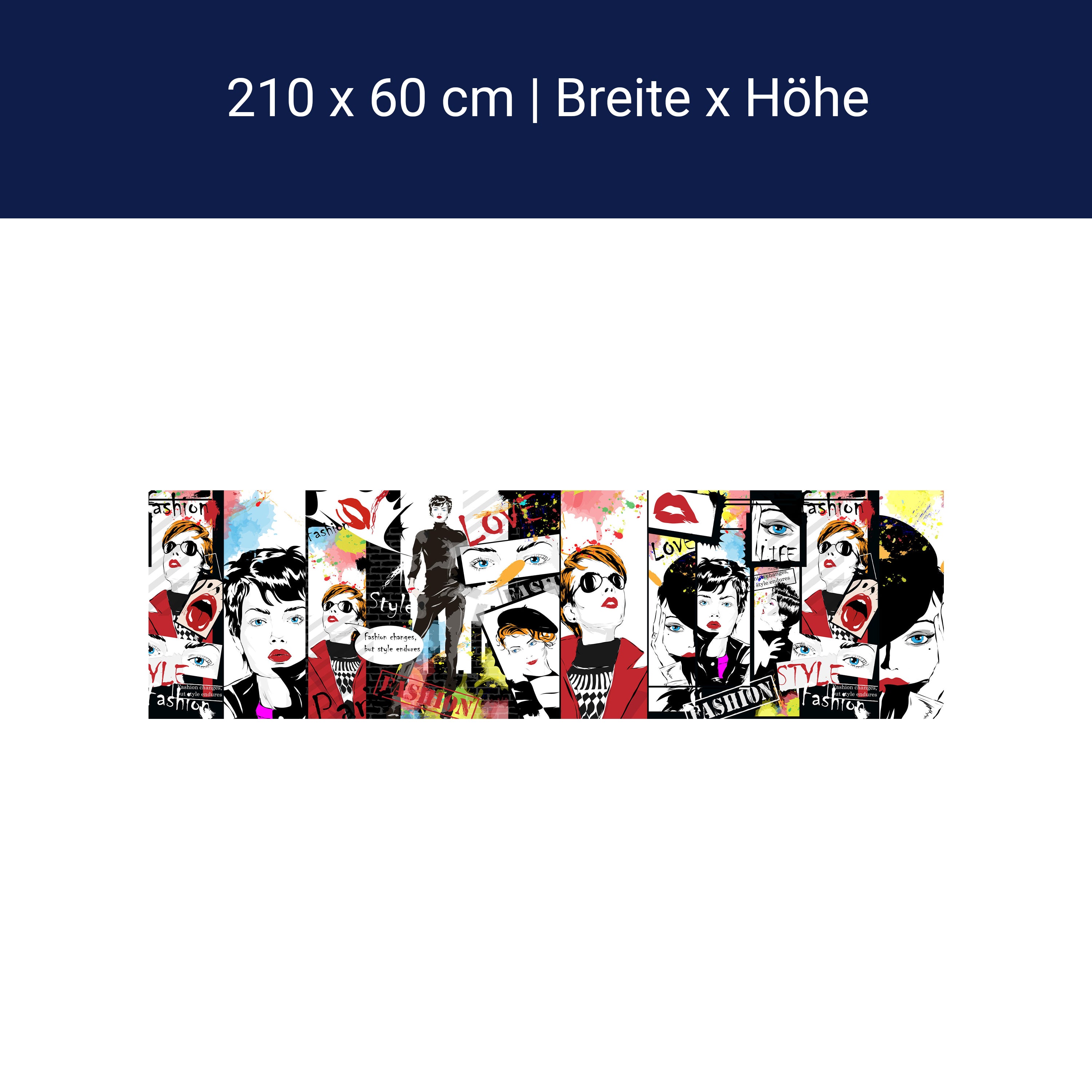 Küchenrückwand Comic Popart Bunt Fashion Style M1081 Küchenrückwand Comic Popart Bunt Fashion Style M1081