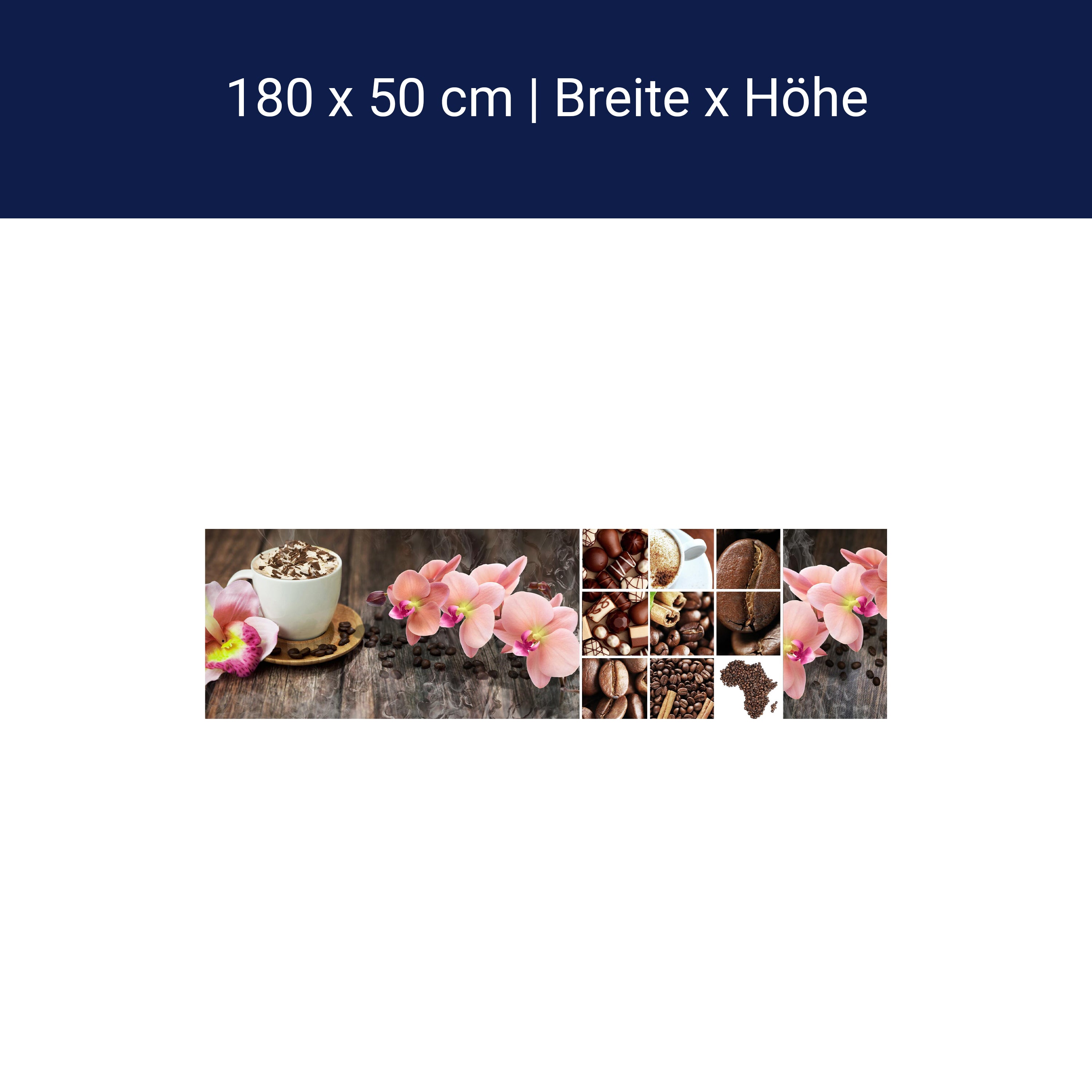 Küchenrückwand Kaffee Orchidee Schokolade Braun M1085 Küchenrückwand Kaffee Orchidee Schokolade Braun M1085