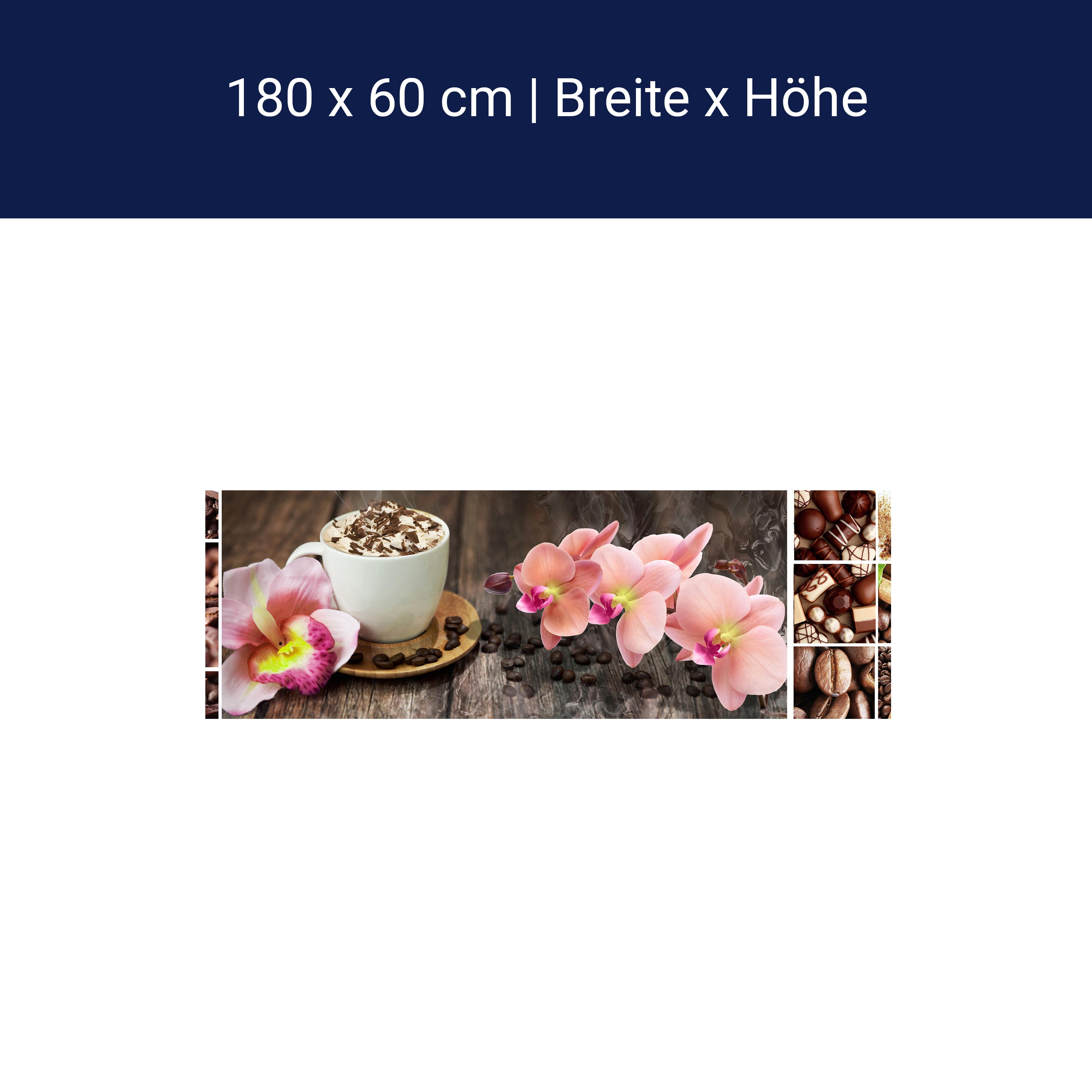 Küchenrückwand Kaffee Orchidee Schokolade Braun M1085