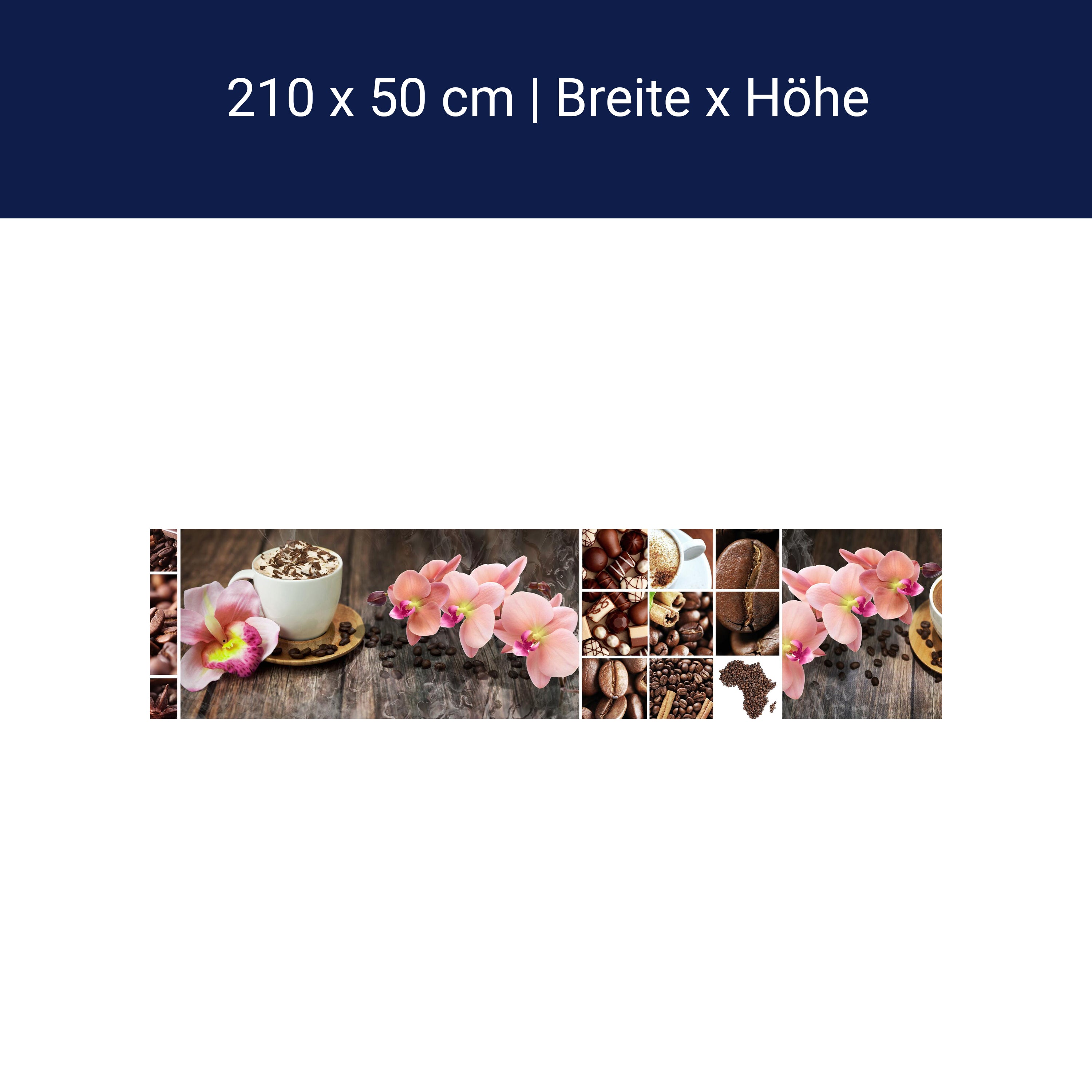 Küchenrückwand Kaffee Orchidee Schokolade Braun M1085