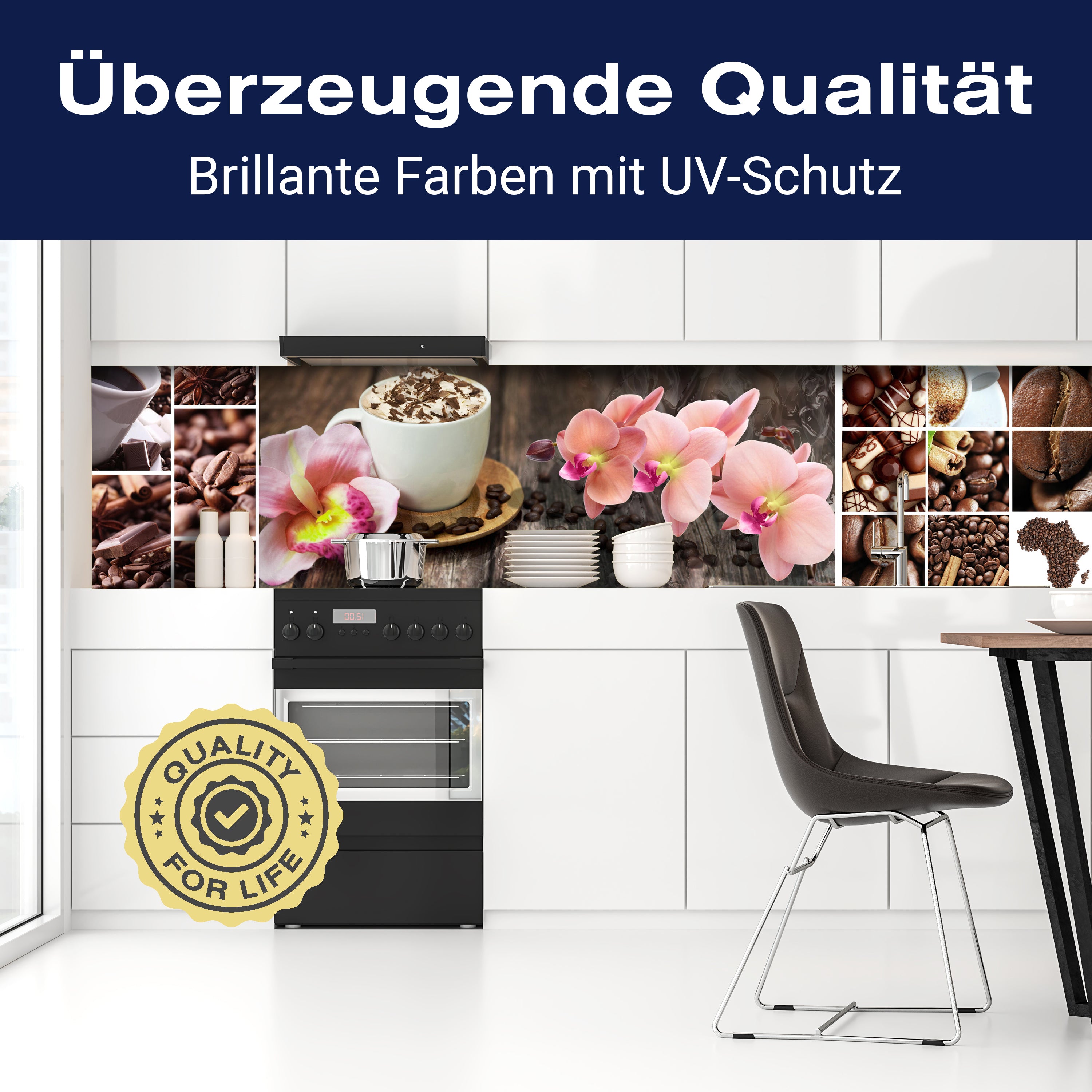 Küchenrückwand Kaffee Orchidee Schokolade Braun M1085 entdecken - Bild 2