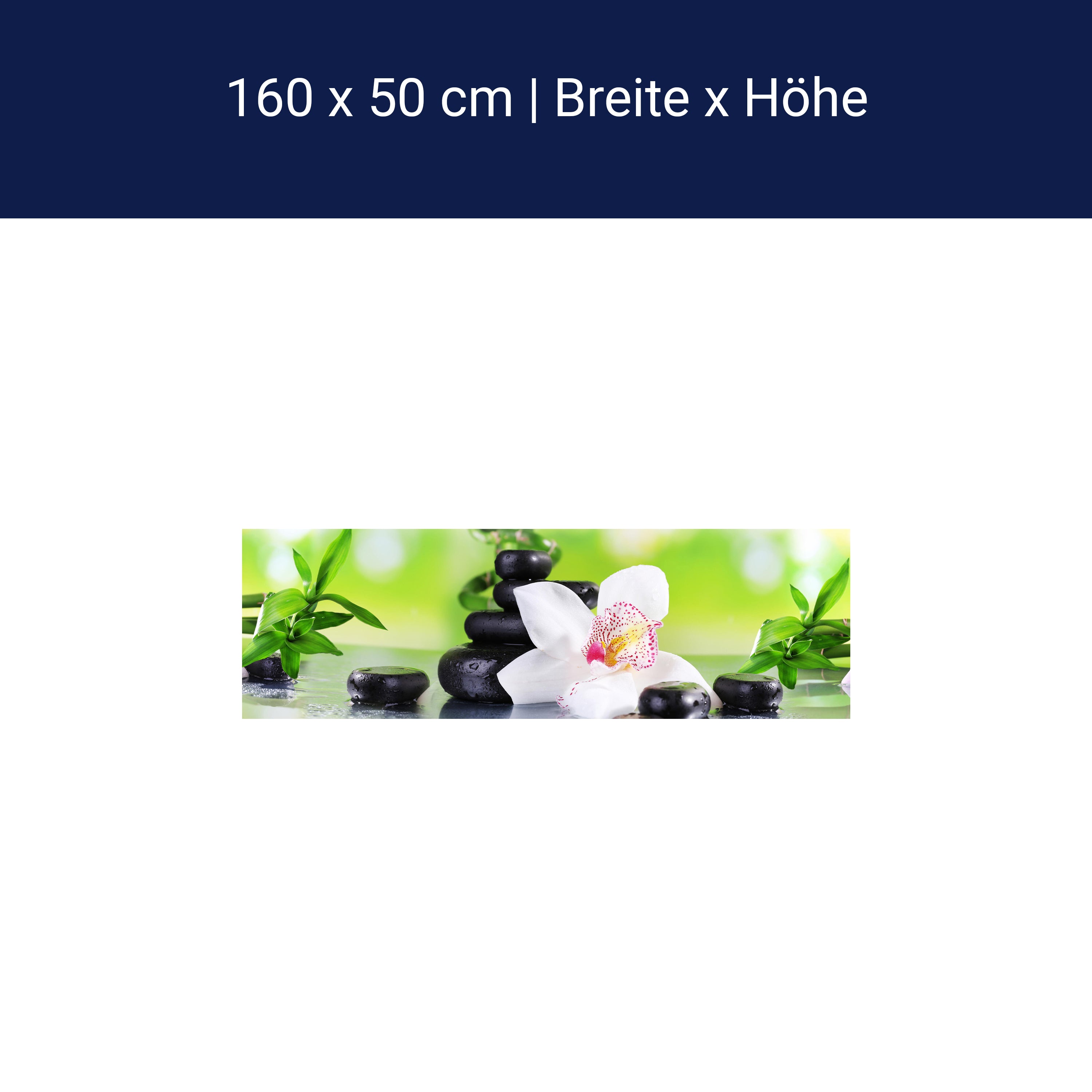 Küchenrückwand Orchidee Bambus Steine Glas M1087