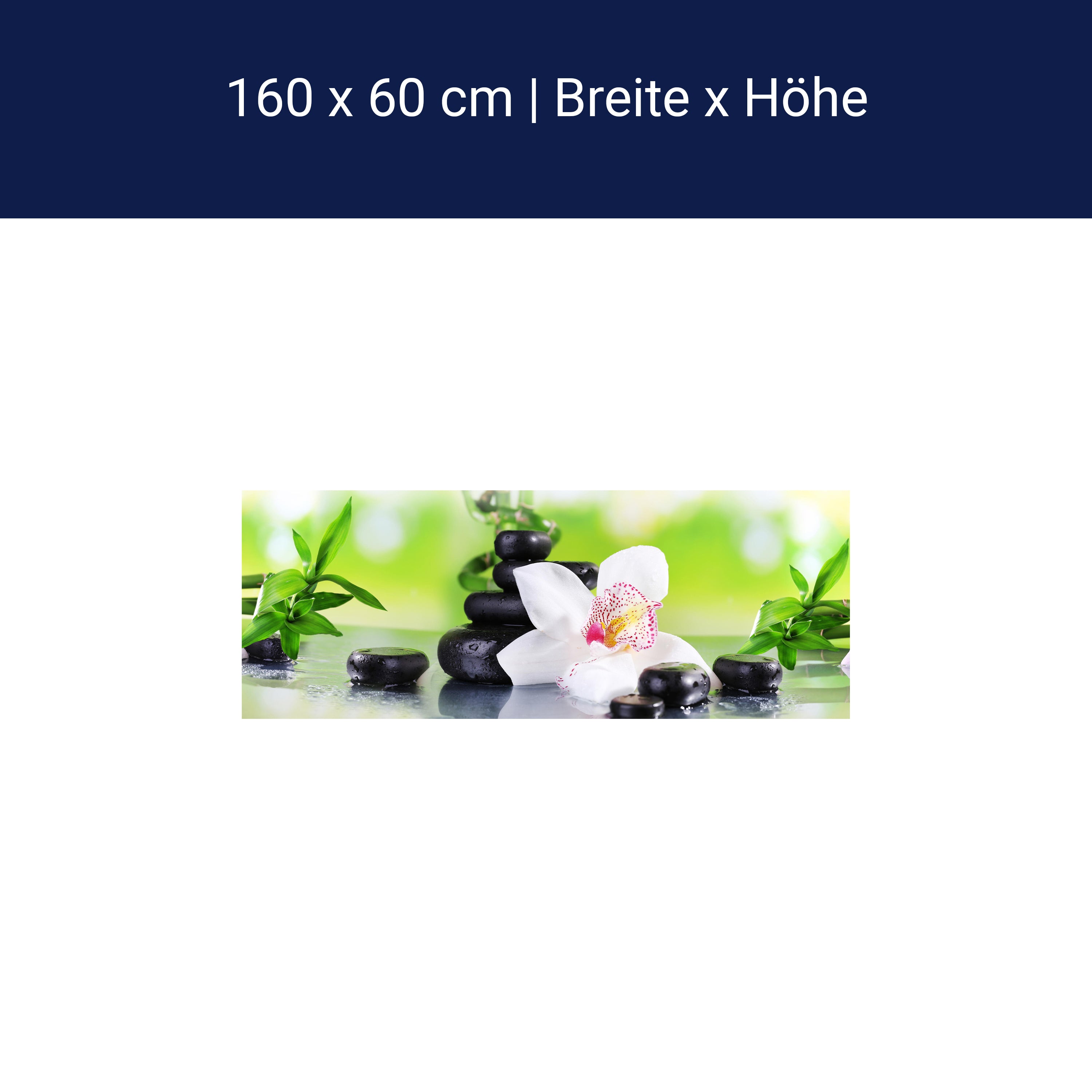 Küchenrückwand Orchidee Bambus Steine Glas M1087