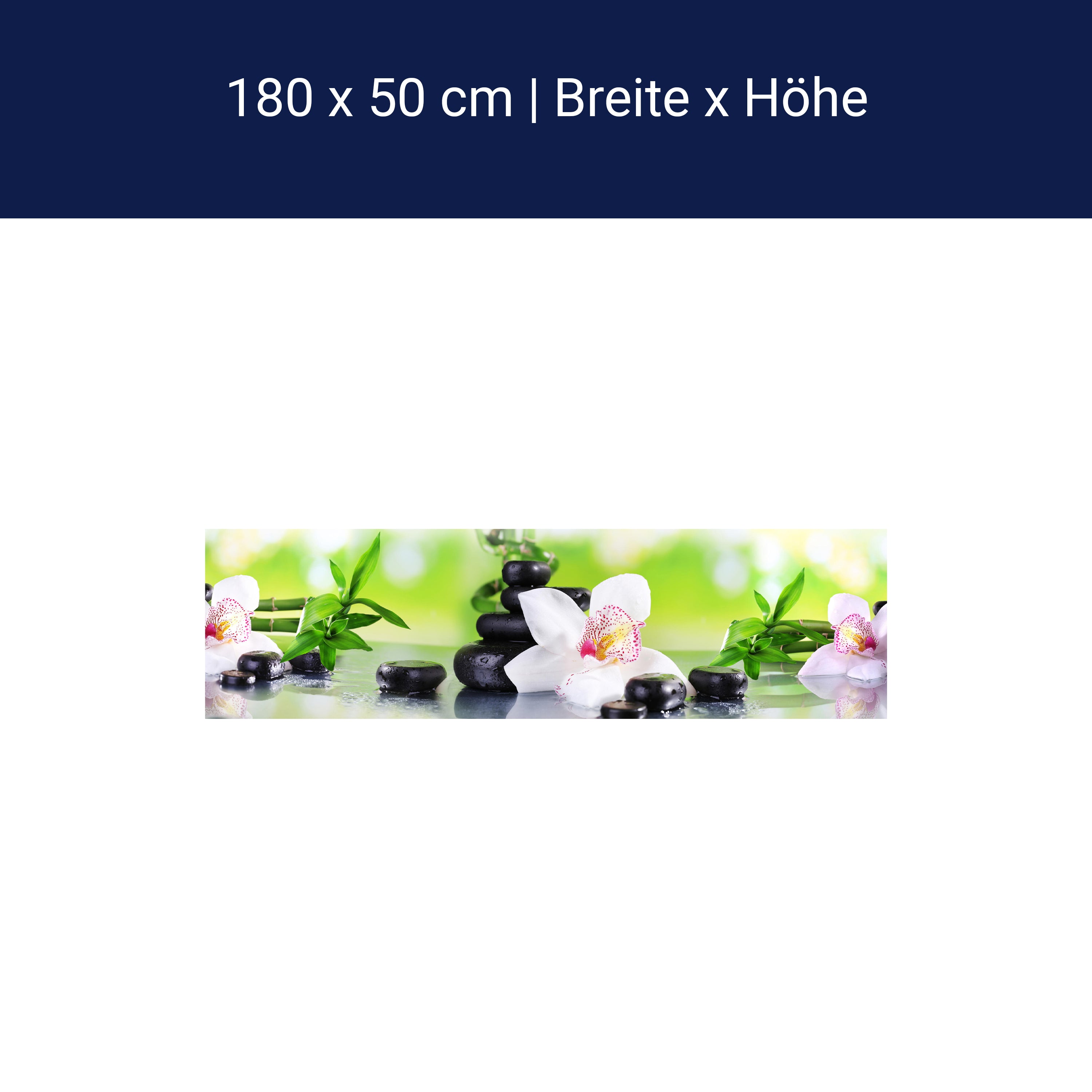 Küchenrückwand Orchidee Bambus Steine Glas M1087