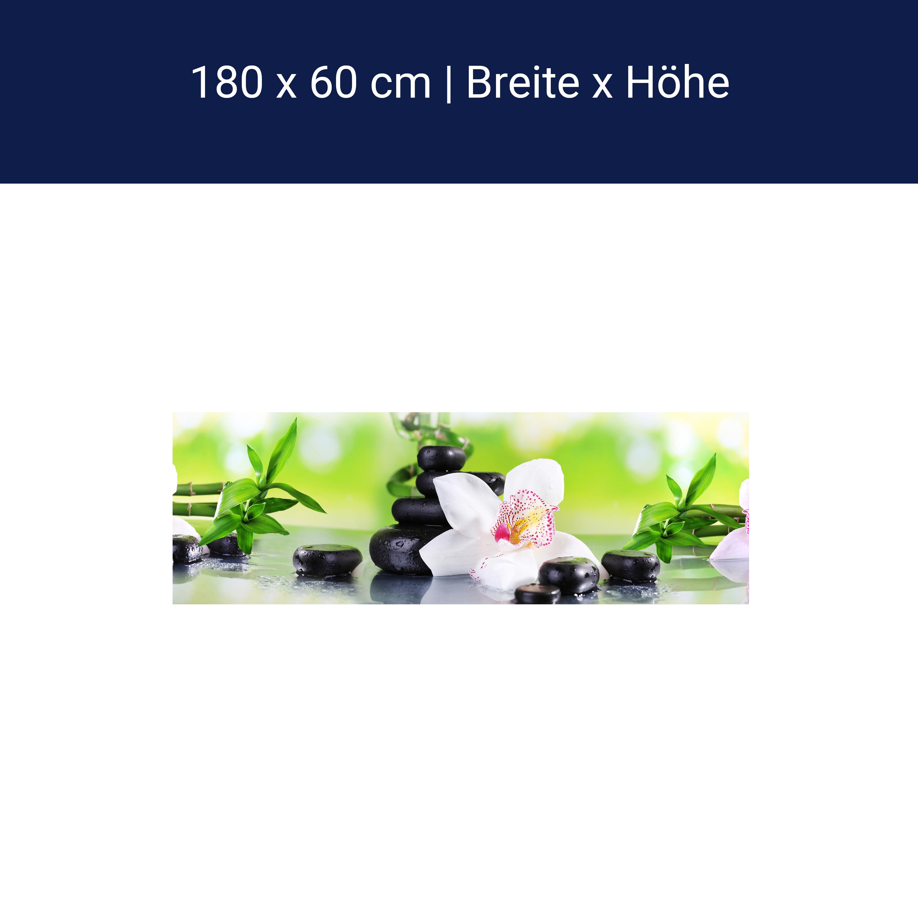 Küchenrückwand Orchidee Bambus Steine Glas M1087