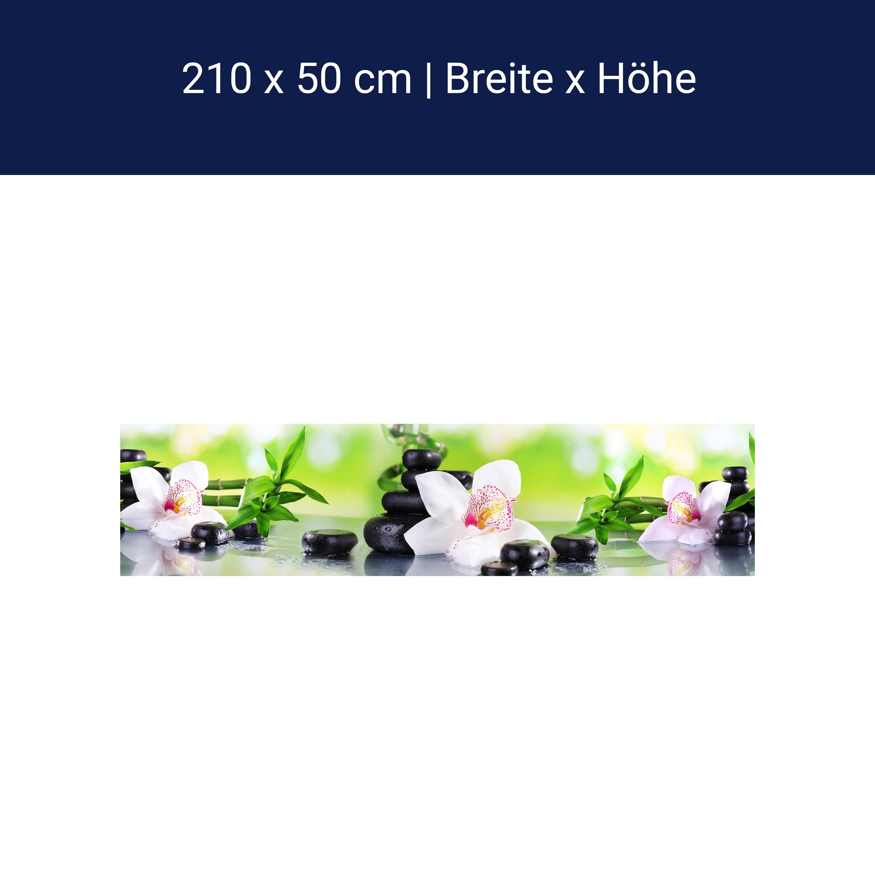 Küchenrückwand Orchidee Bambus Steine Glas M1087 Küchenrückwand Orchidee Bambus Steine Glas M1087