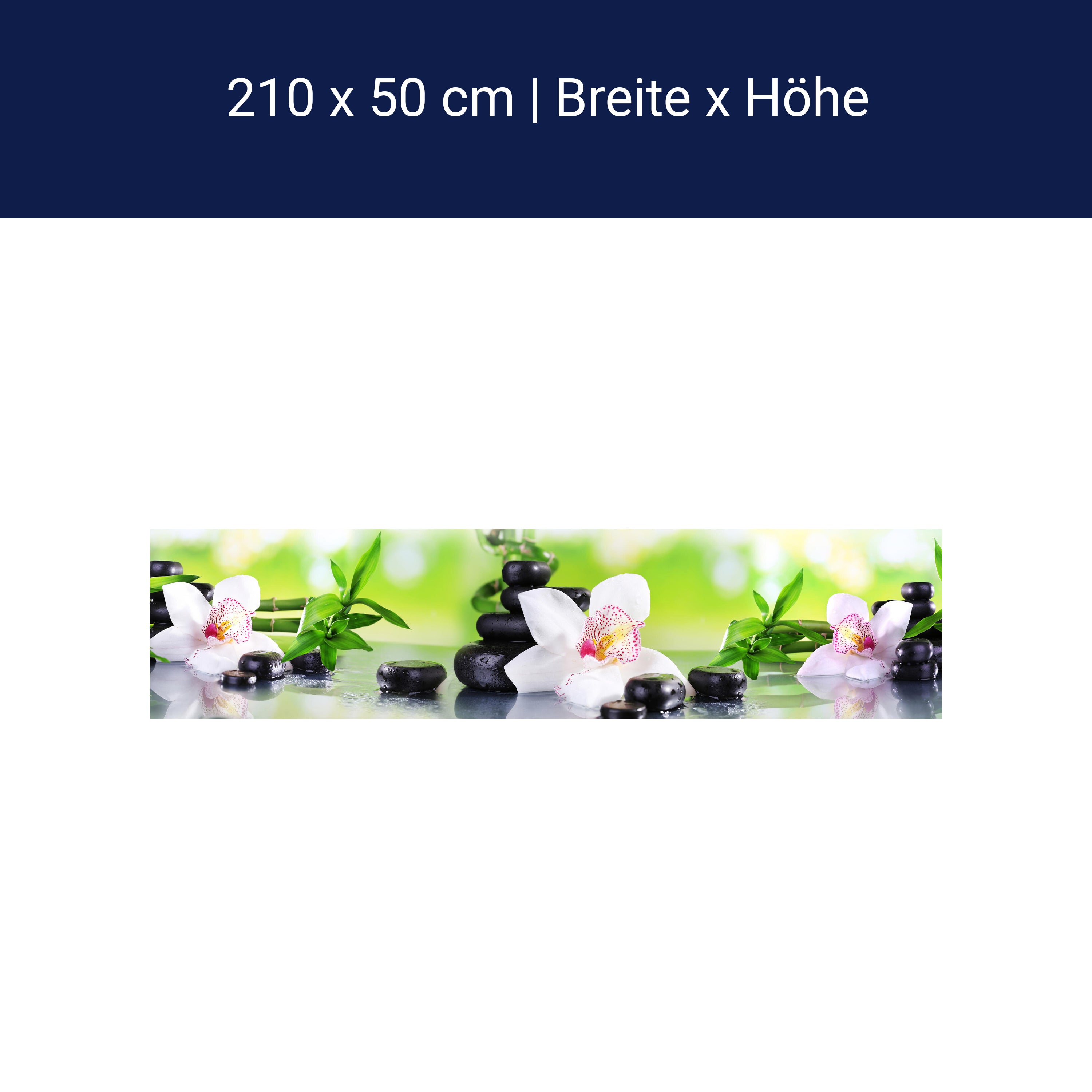 Küchenrückwand Orchidee Bambus Steine Glas M1087