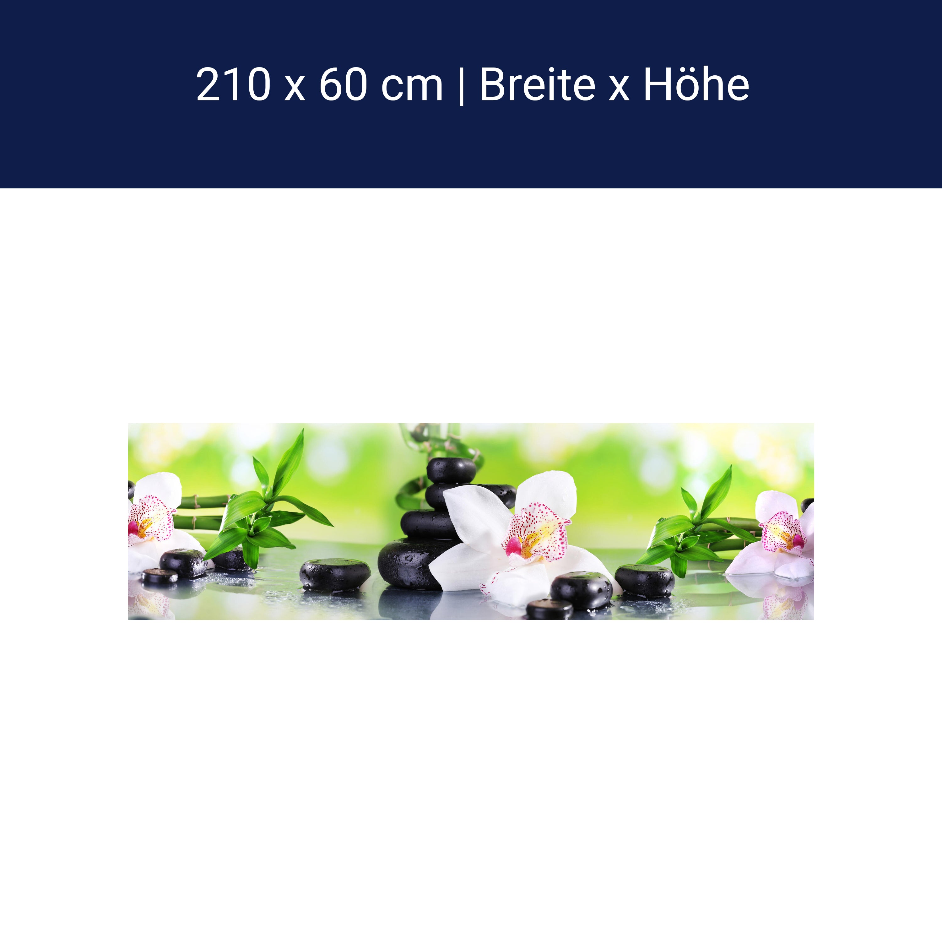 Küchenrückwand Orchidee Bambus Steine Glas M1087