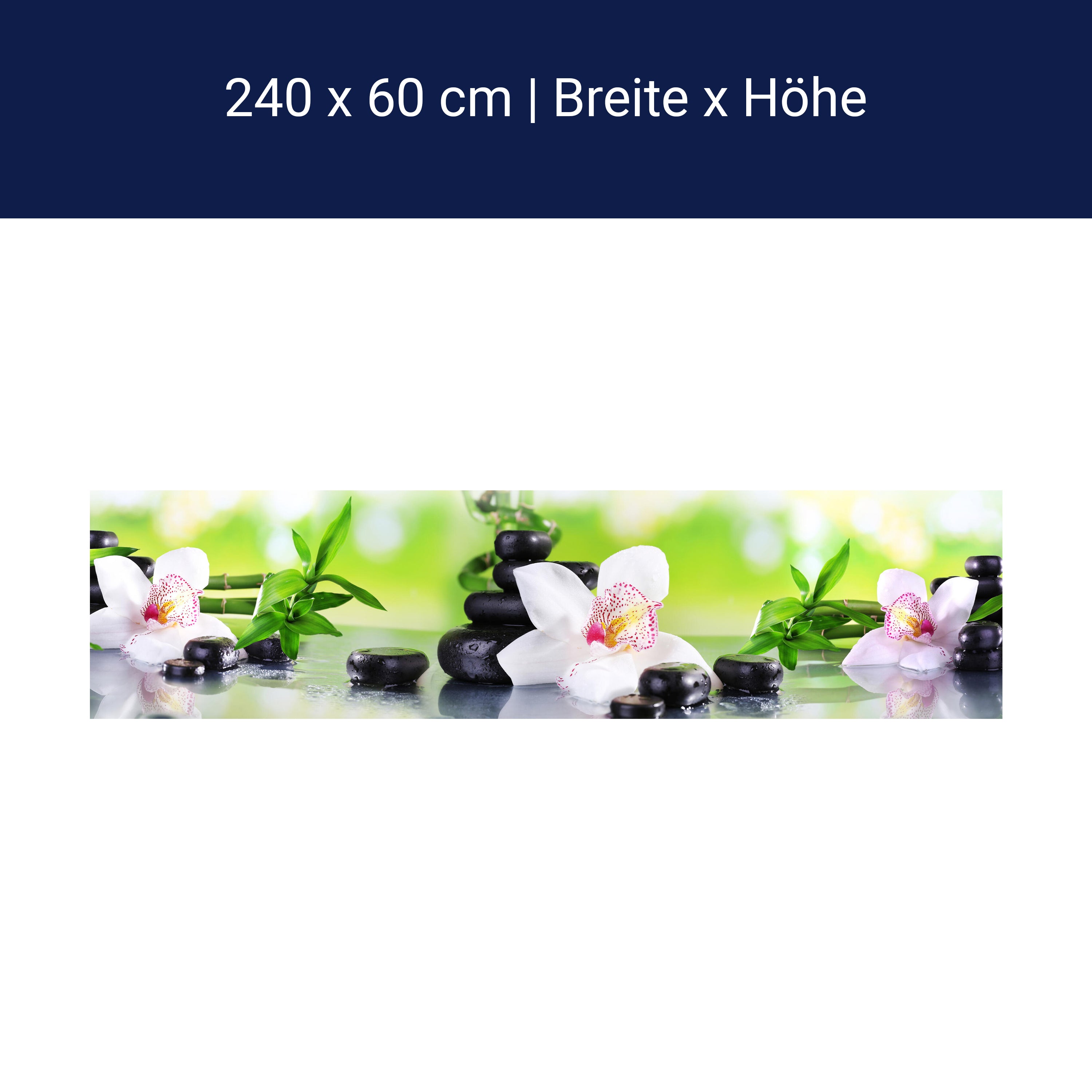 Küchenrückwand Orchidee Bambus Steine Glas M1087