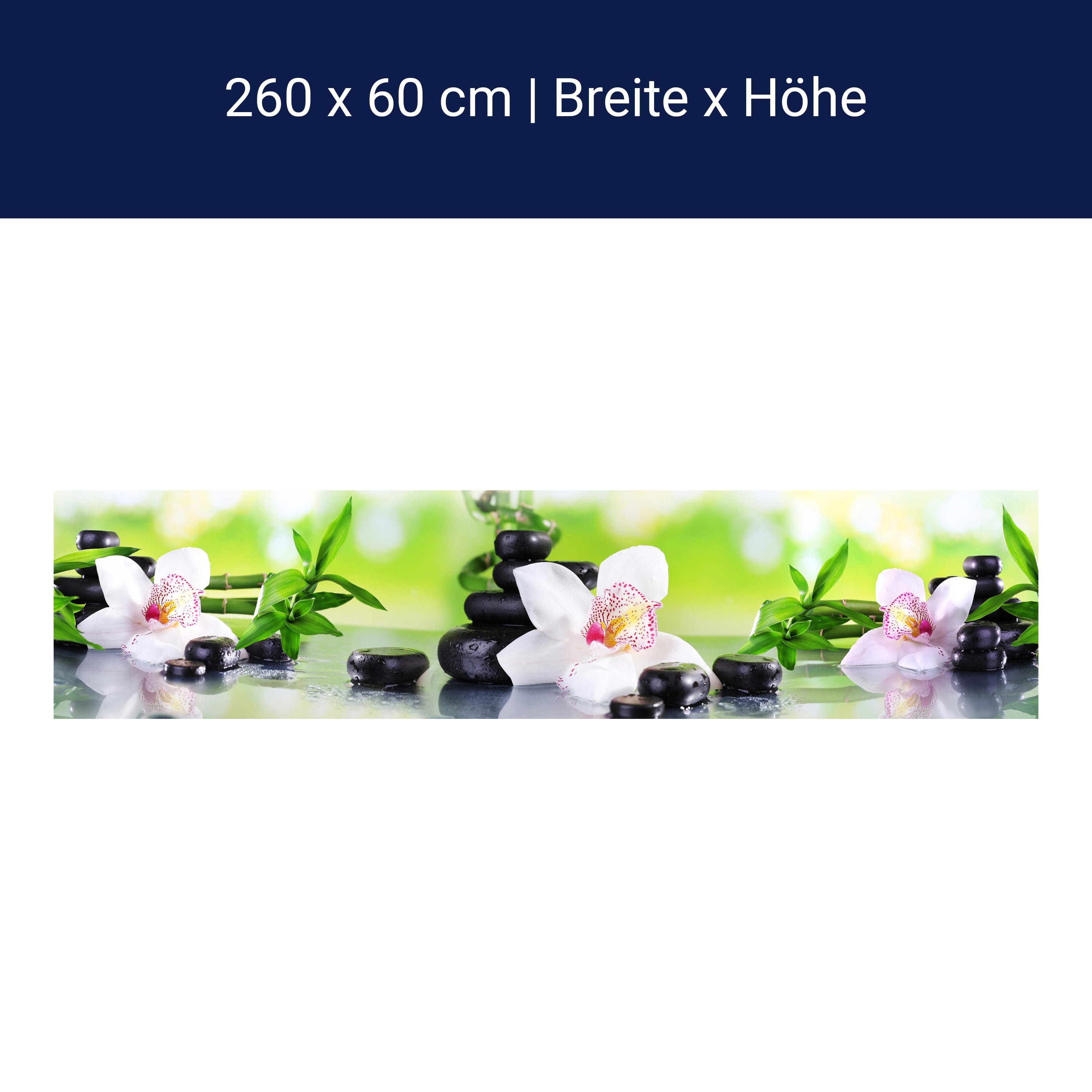 Küchenrückwand Orchidee Bambus Steine Glas M1087 Küchenrückwand Orchidee Bambus Steine Glas M1087