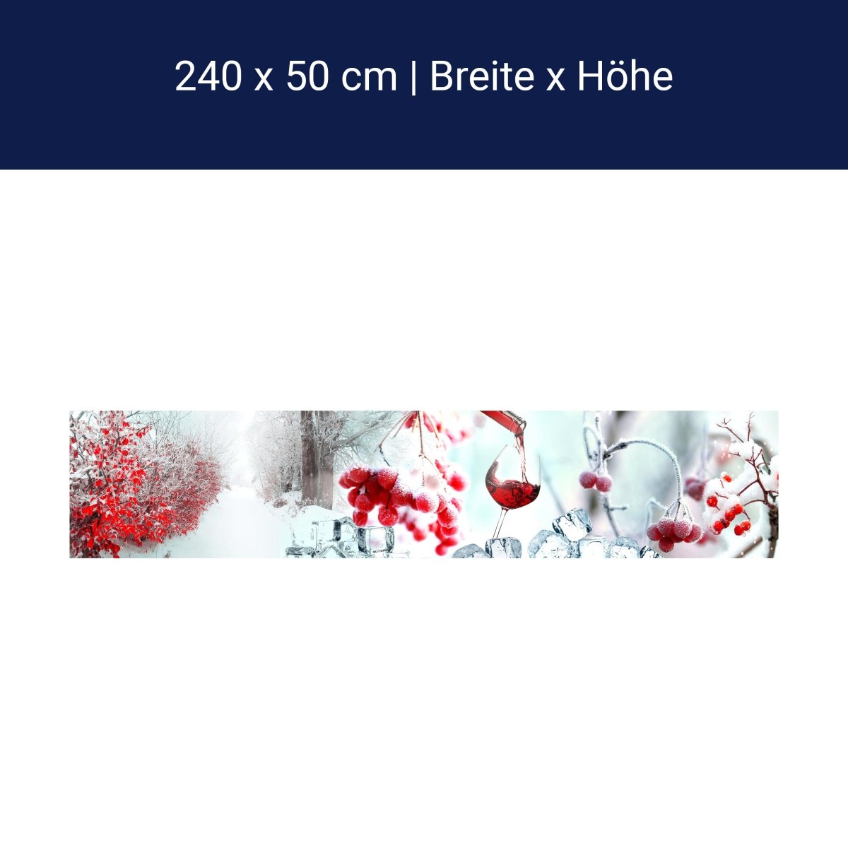 Küchenrückwand Johannisbeere Wein Eis Schnee Frost Rot M1101