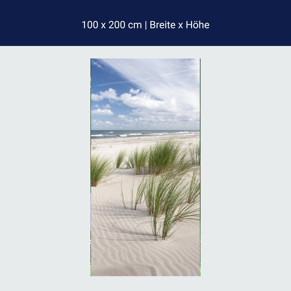 Türtapete Gräser am Sand-strand, Meer, Wasser M1110