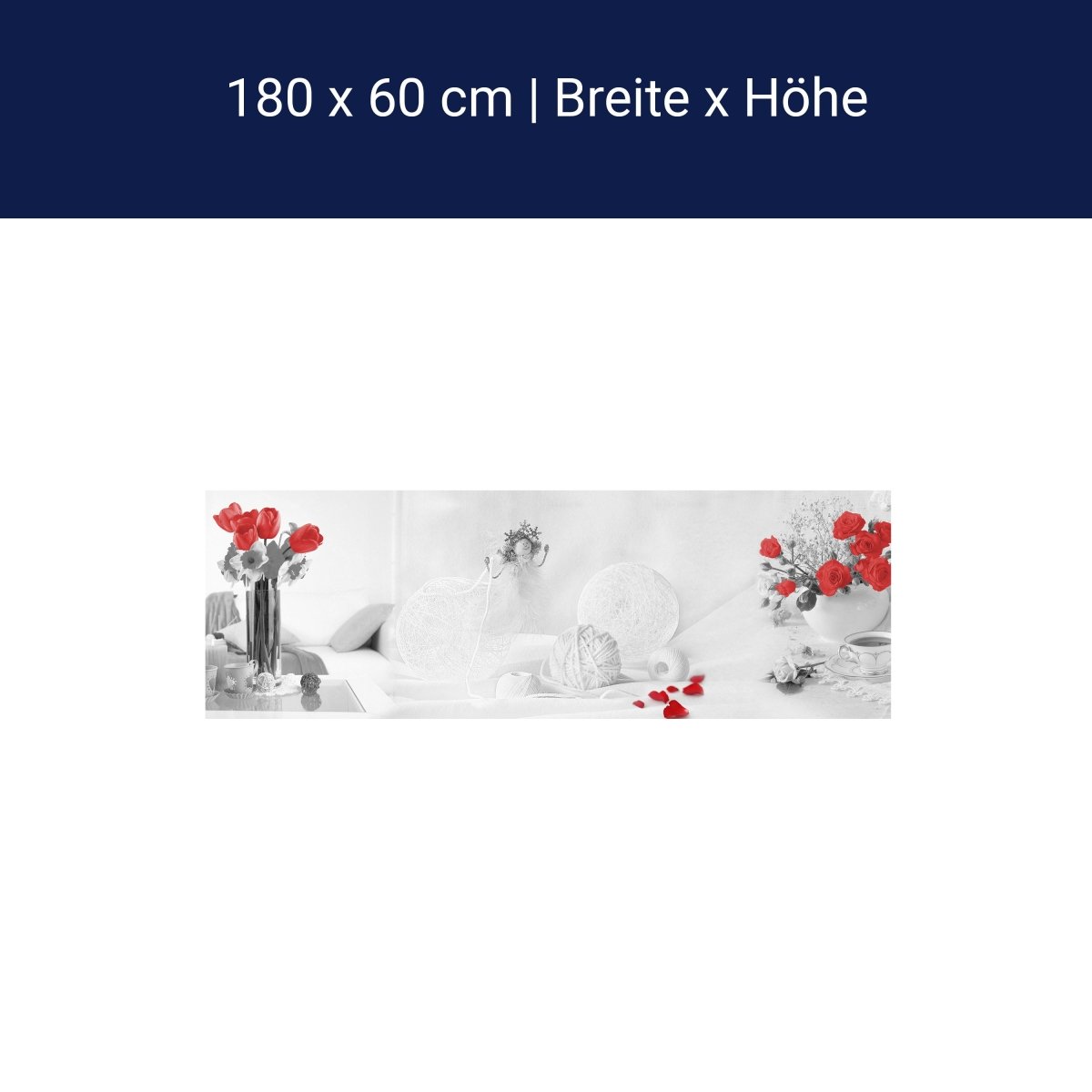 Küchenrückwand Weiß Rot Engel Wolle Rosen Porzellan M1114 Küchenrückwand Weiß Rot Engel Wolle Rosen Porzellan M1114