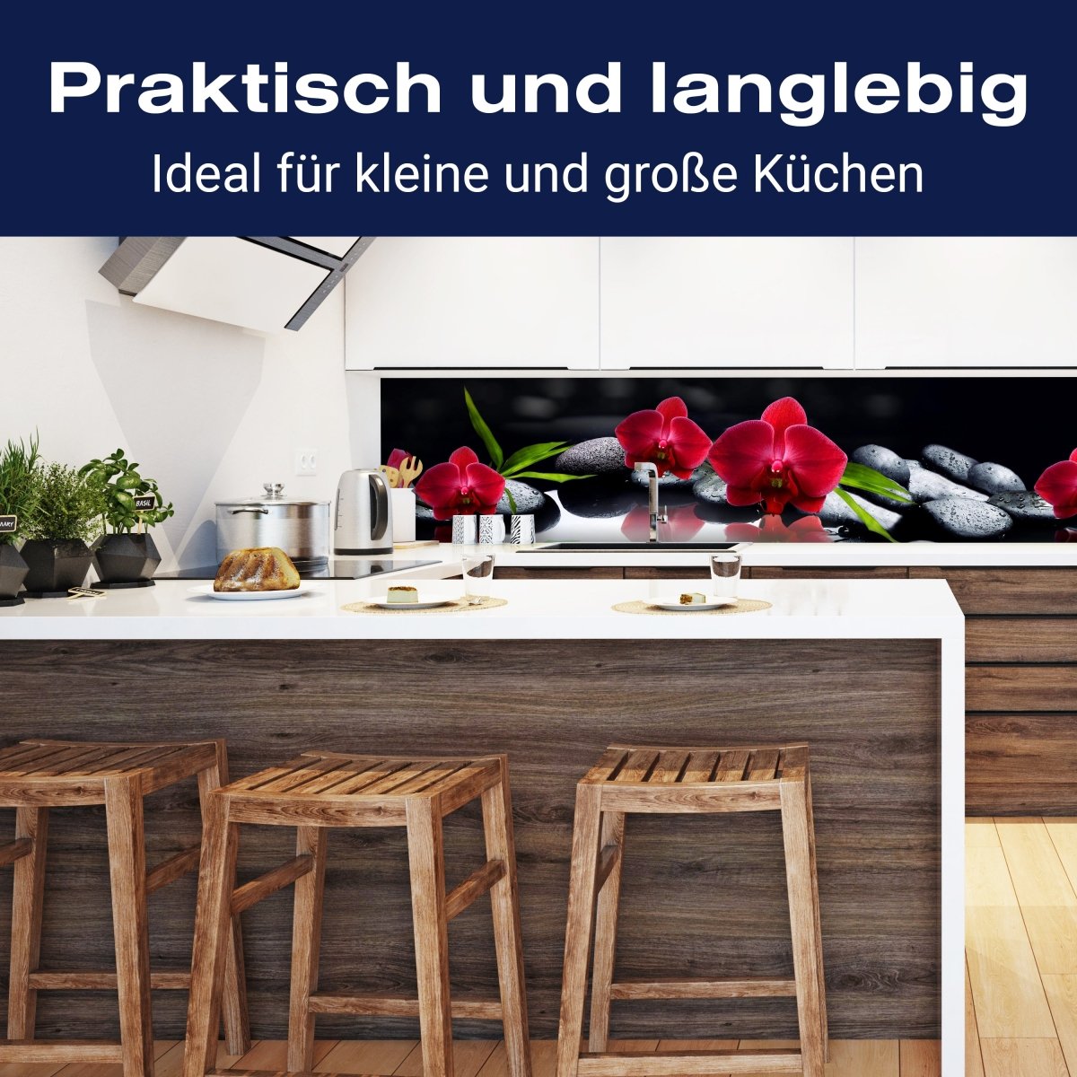 Küchenrückwand Orchidee rot Steine schwarz tropfen Spie M1125 entdecken - Bild 3 Küchenrückwand Orchidee rot Steine schwarz tropfen Spie M1125 entdecken - Bild 3