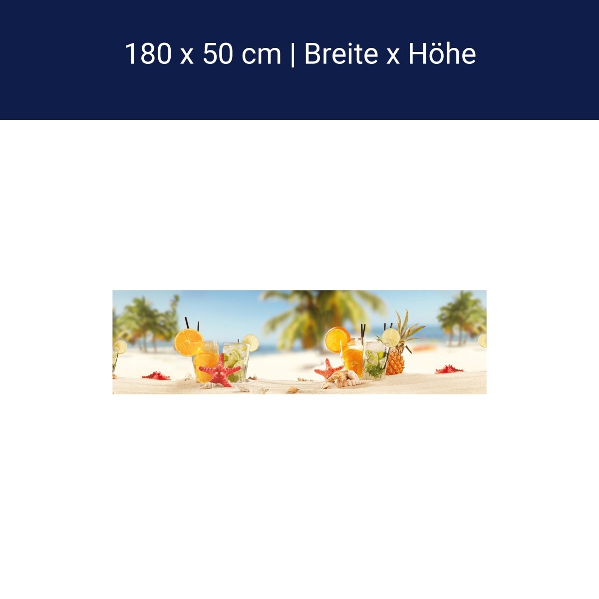 Küchenrückwand Strand Cocktail Seestern Orange Limette M1128 Küchenrückwand Strand Cocktail Seestern Orange Limette M1128