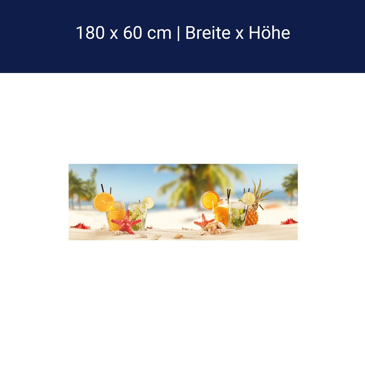 Küchenrückwand Strand Cocktail Seestern Orange Limette M1128 Küchenrückwand Strand Cocktail Seestern Orange Limette M1128