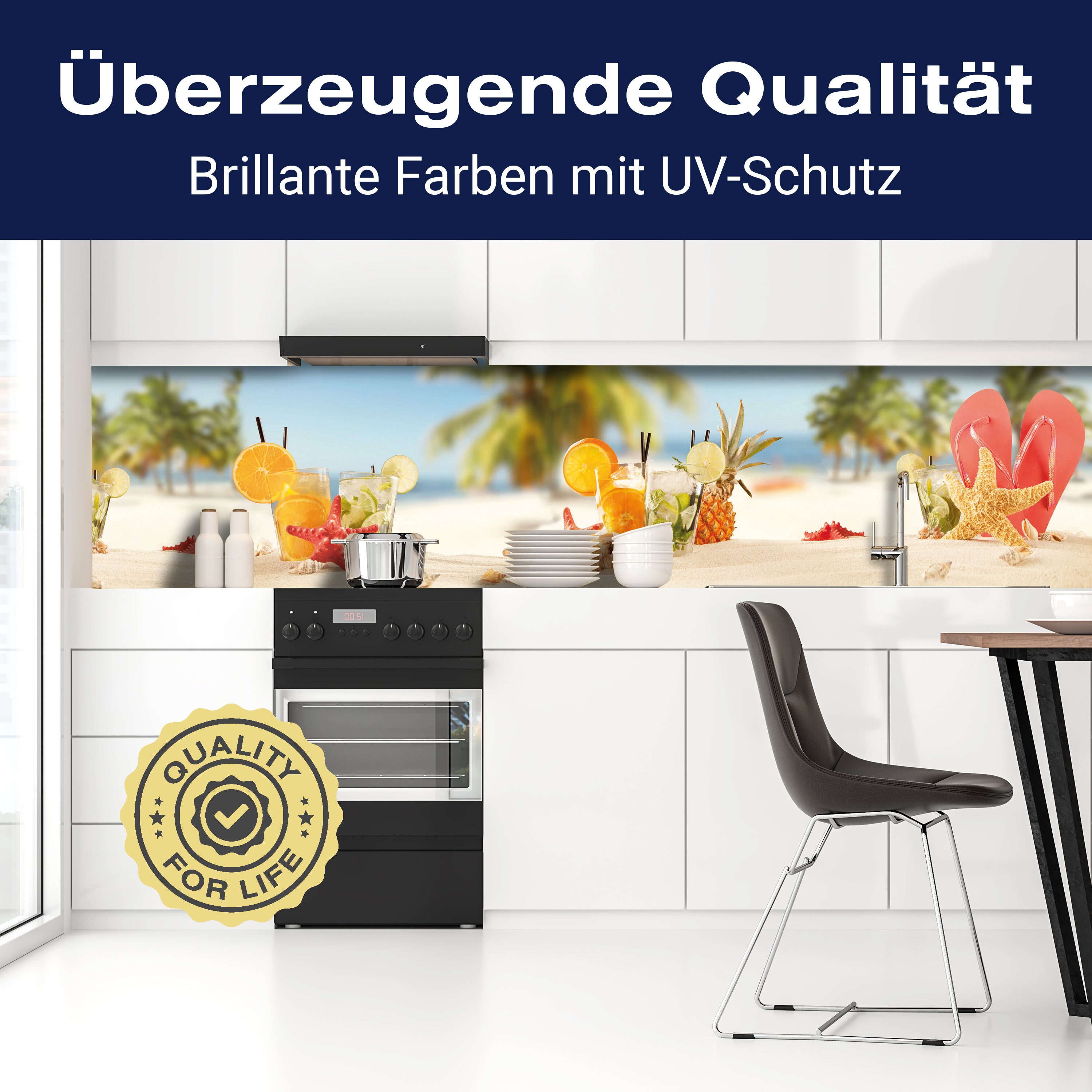 Küchenrückwand Strand Cocktail Seestern Orange Limette M1128 entdecken - Bild 2 Küchenrückwand Strand Cocktail Seestern Orange Limette M1128 entdecken - Bild 2