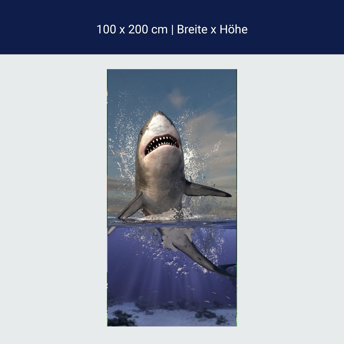 Türtapete springender Hai, Unter-wasser, Raub-tier M1130