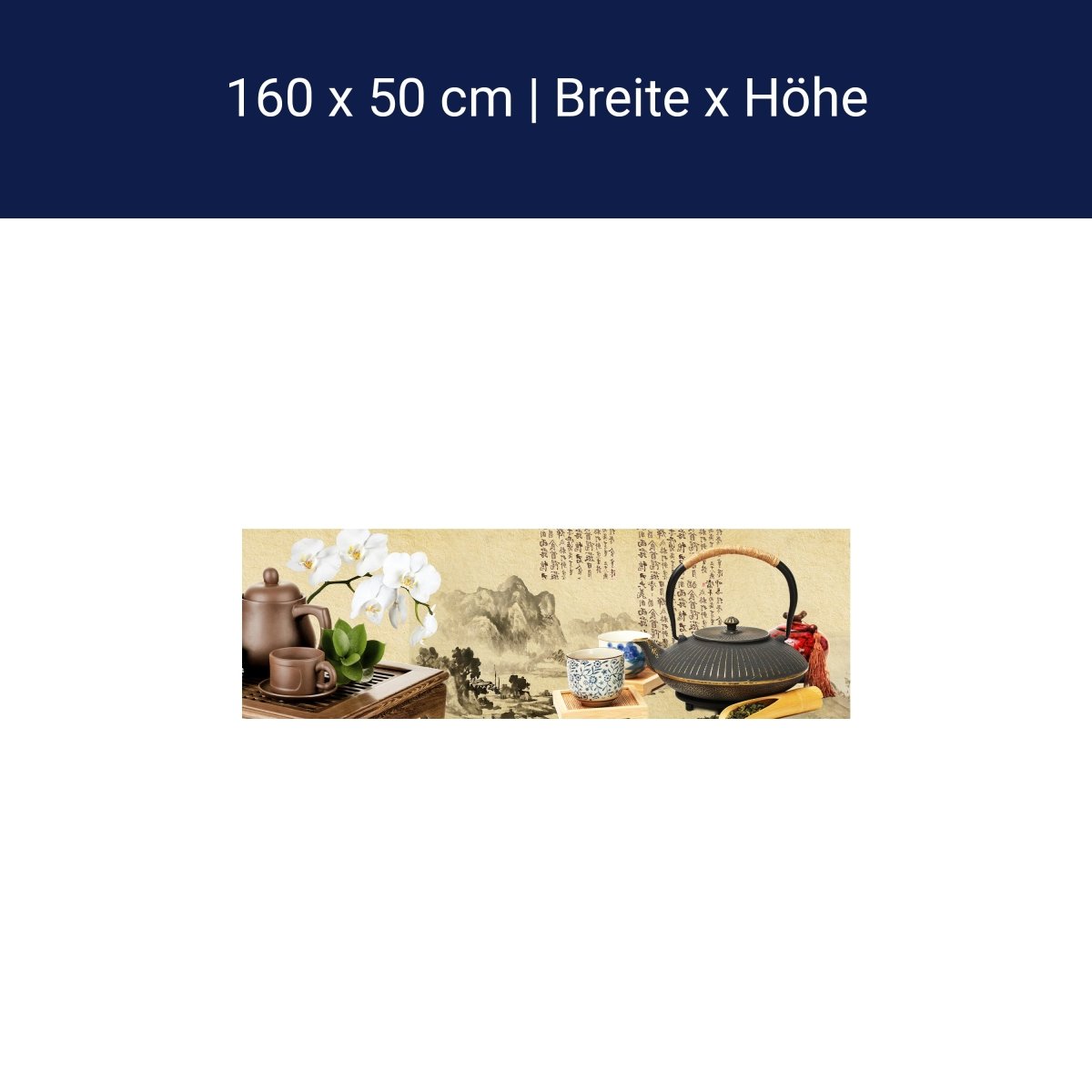 Küchenrückwand Tee Asiatisch Kirschblüte Holz Pergament M1145 Küchenrückwand Tee Asiatisch Kirschblüte Holz Pergament M1145