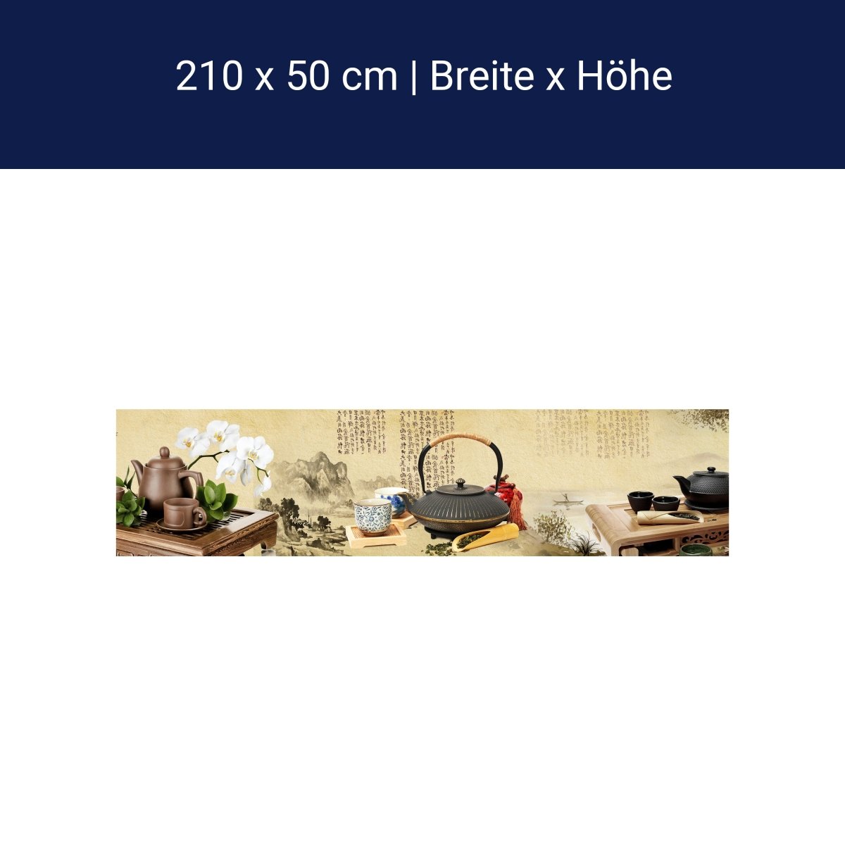 Küchenrückwand Tee Asiatisch Kirschblüte Holz Pergament M1145 Küchenrückwand Tee Asiatisch Kirschblüte Holz Pergament M1145