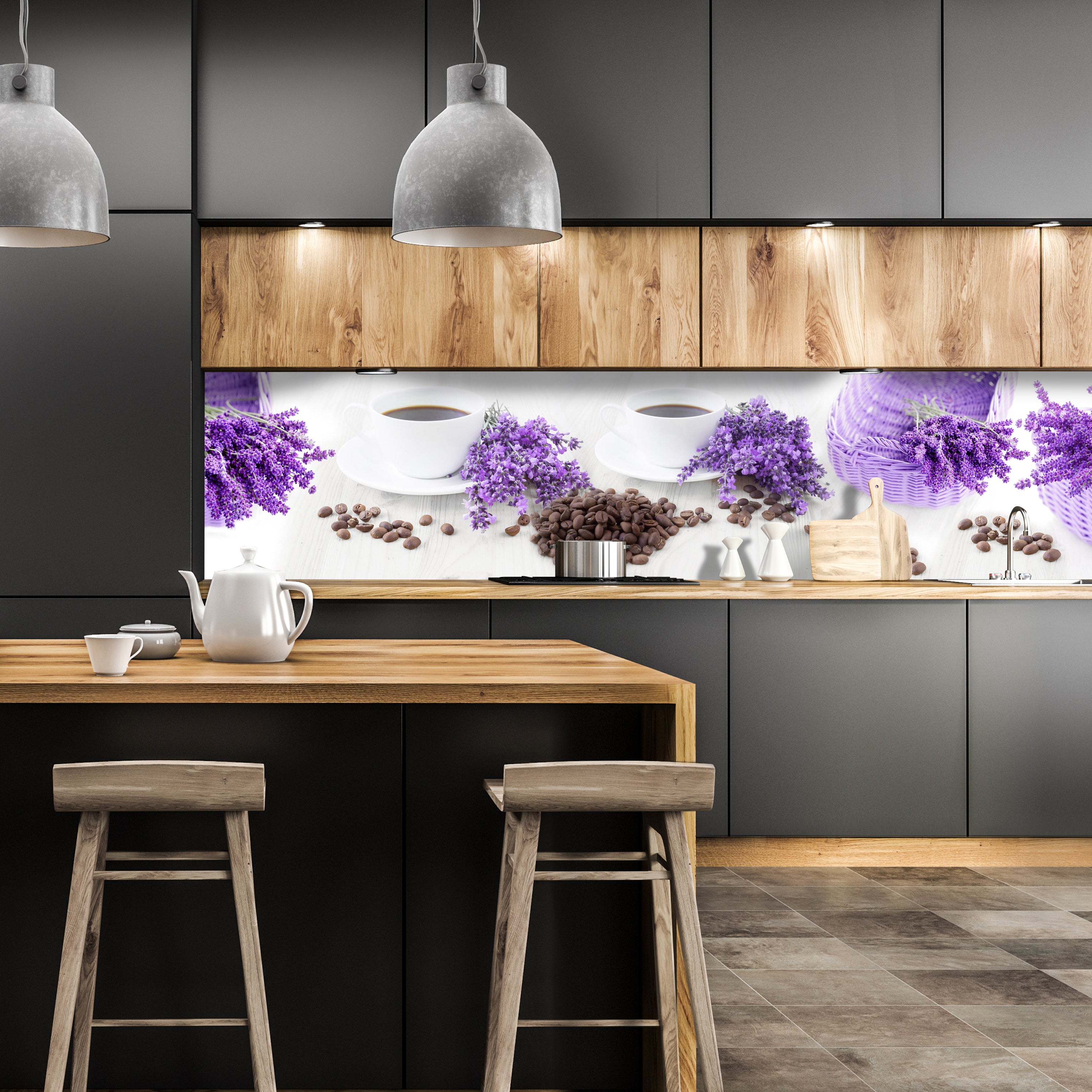 Küchenrückwand Flieder Lila Korb Kaffee Kaffeebohnen Ta M1149 entdecken - Bild 1