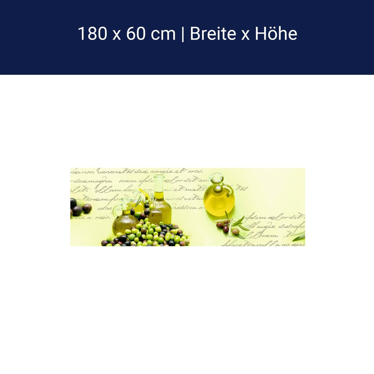 Küchenrückwand Oliven Öl Schrift Grün Flasche Glas M1157 Küchenrückwand Oliven Öl Schrift Grün Flasche Glas M1157